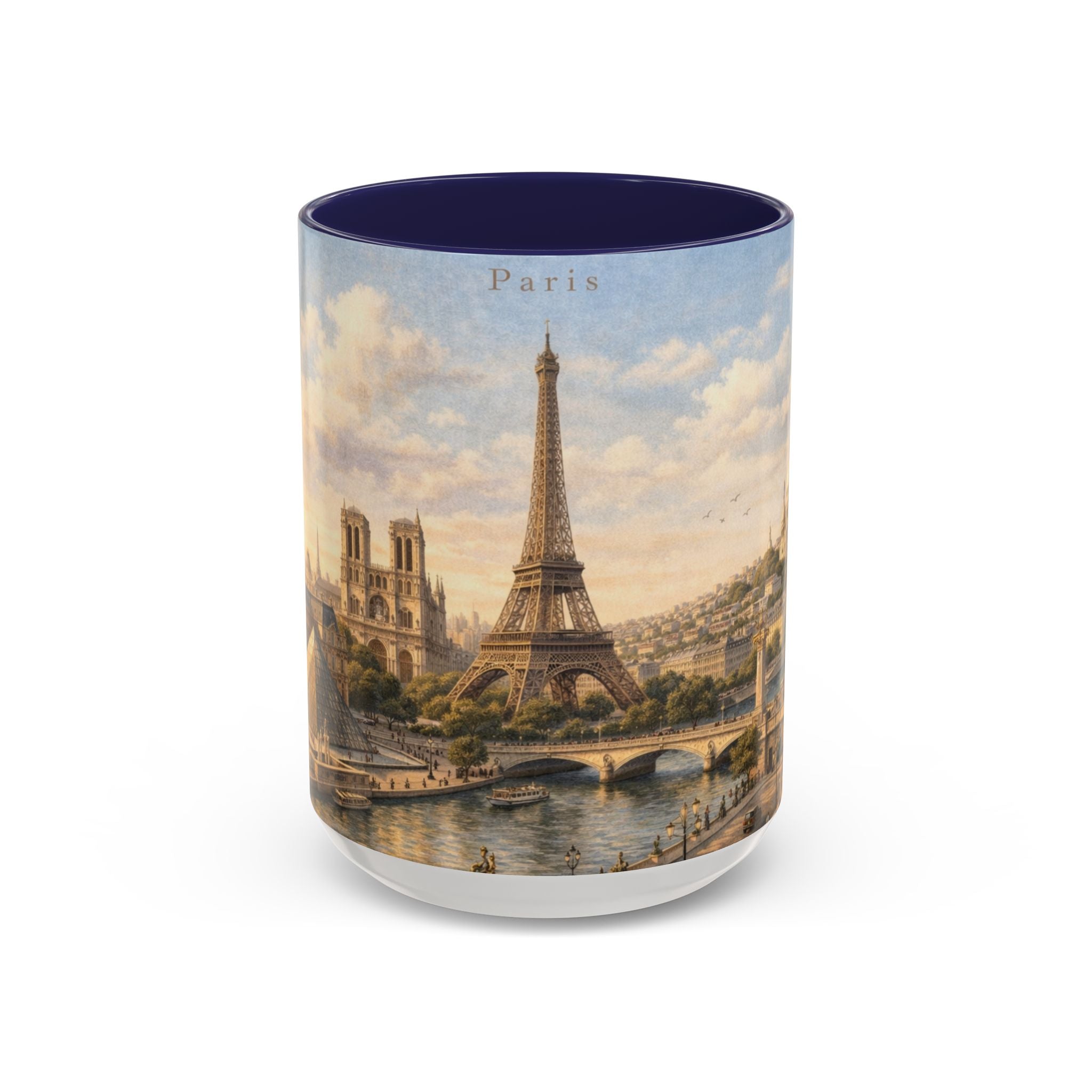 Paris Vintage Skyline Coffee Mug Eiffel Tower and Sacré‑Cœur