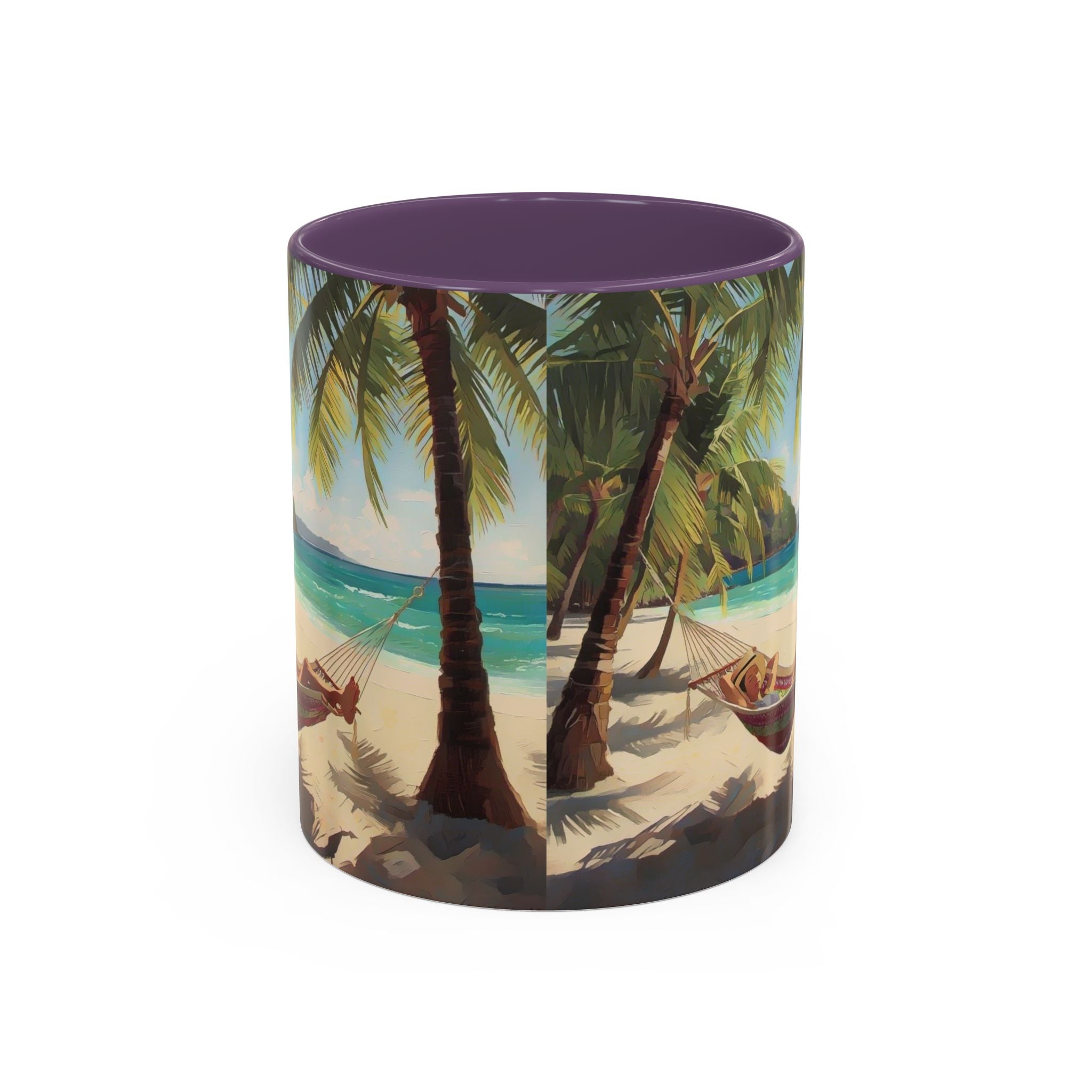 Tropical Beach Palm Trees & Hammock Coffee Mug
