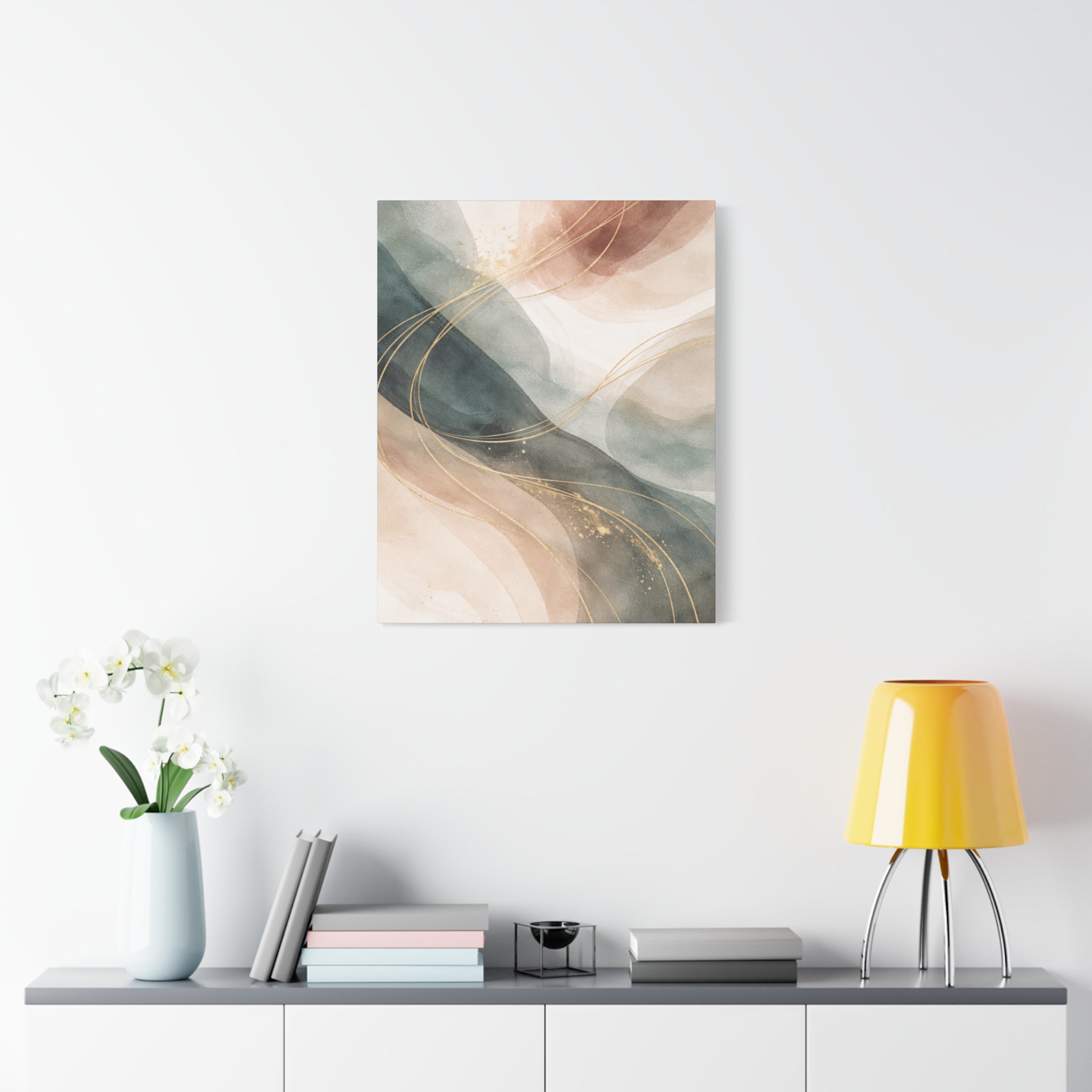 Abstract Coastal Waves Matte Canvas — Stretched Wall Art