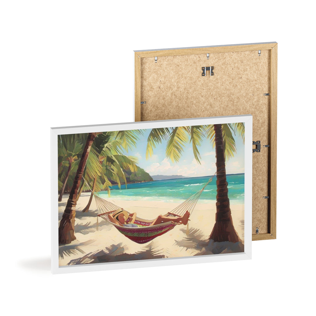 Tropical Beach Hammock Framed Poster