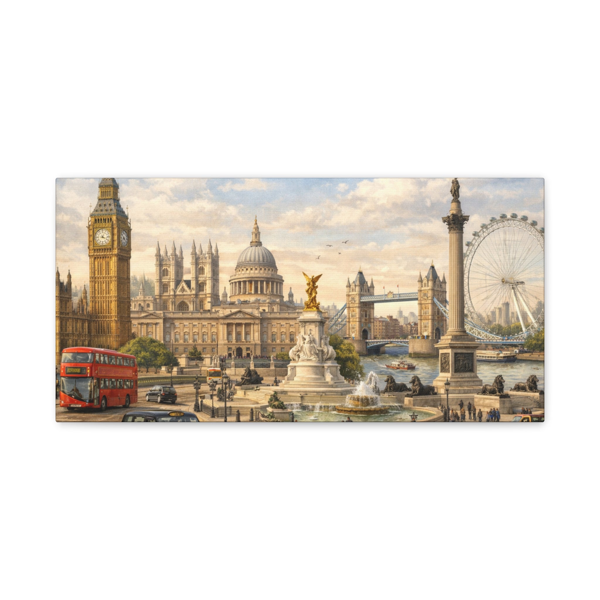 London Cityscape Matte Canvas Print Wall Art