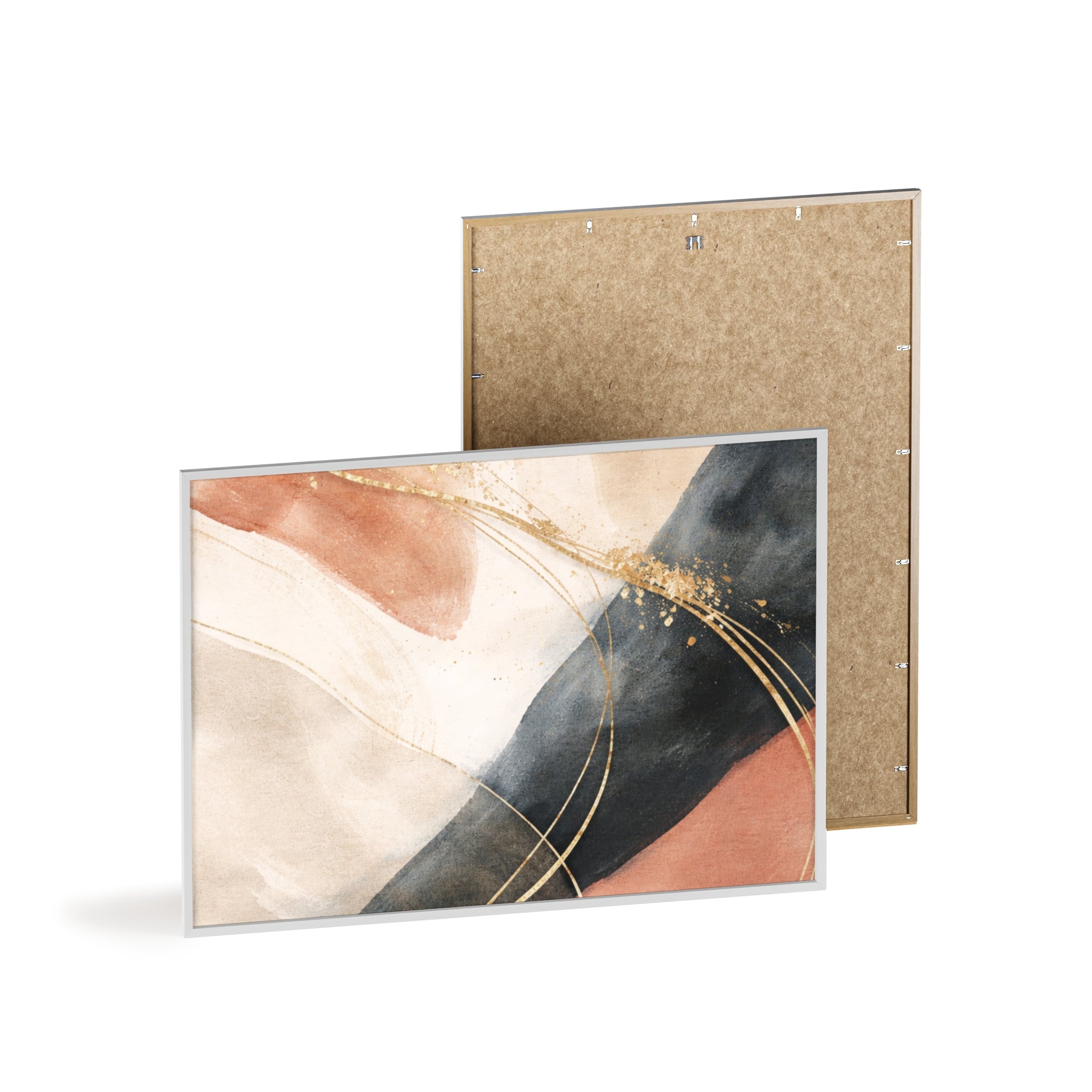 Abstract Gold Arc Framed Poster Modern Watercolor Wall Art