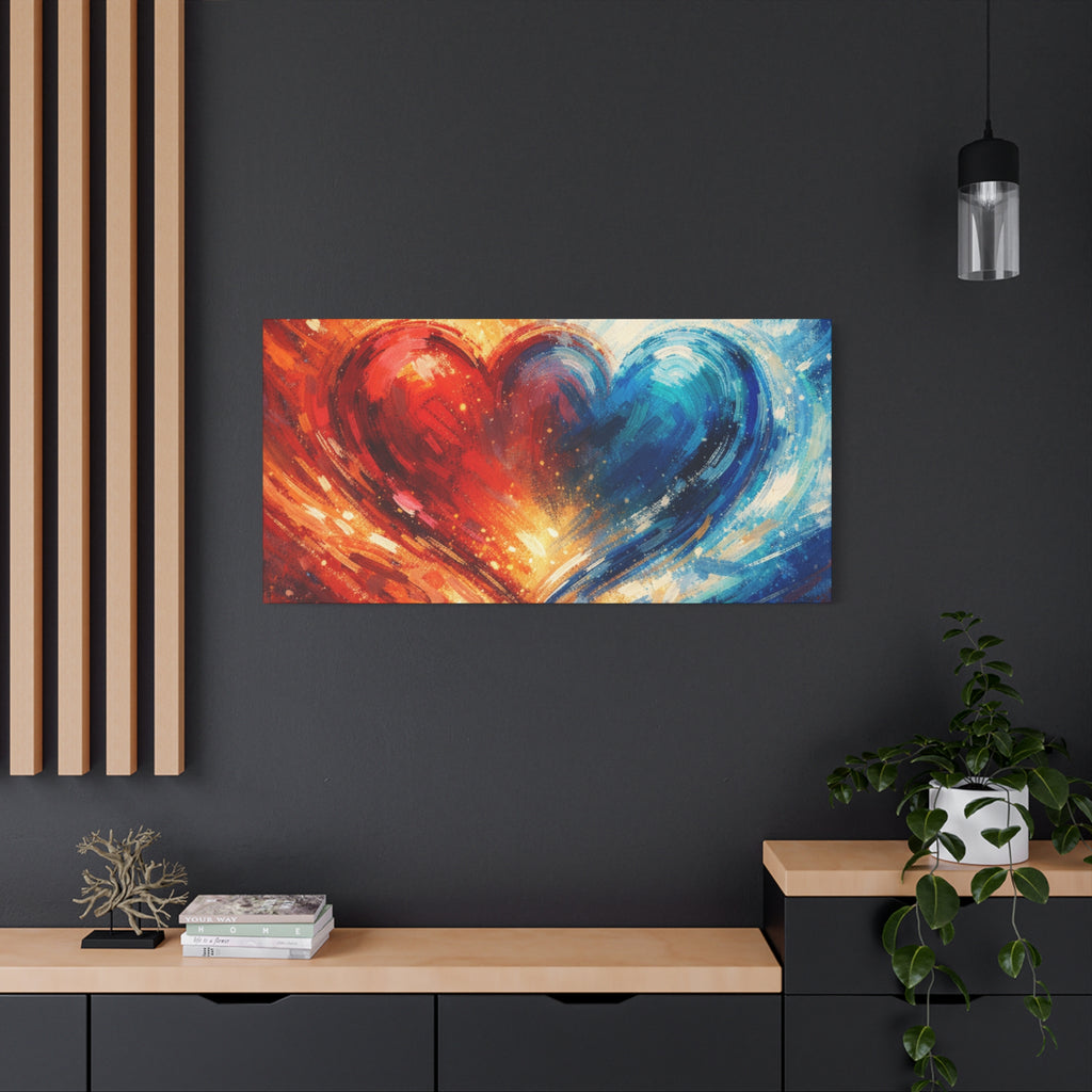 Two Souls One Heart Abstract Heart Canvas