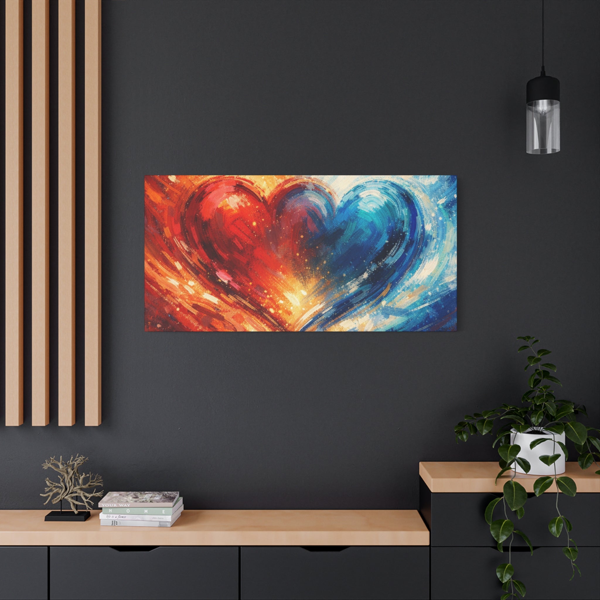 Two Souls One Heart Abstract Heart Canvas
