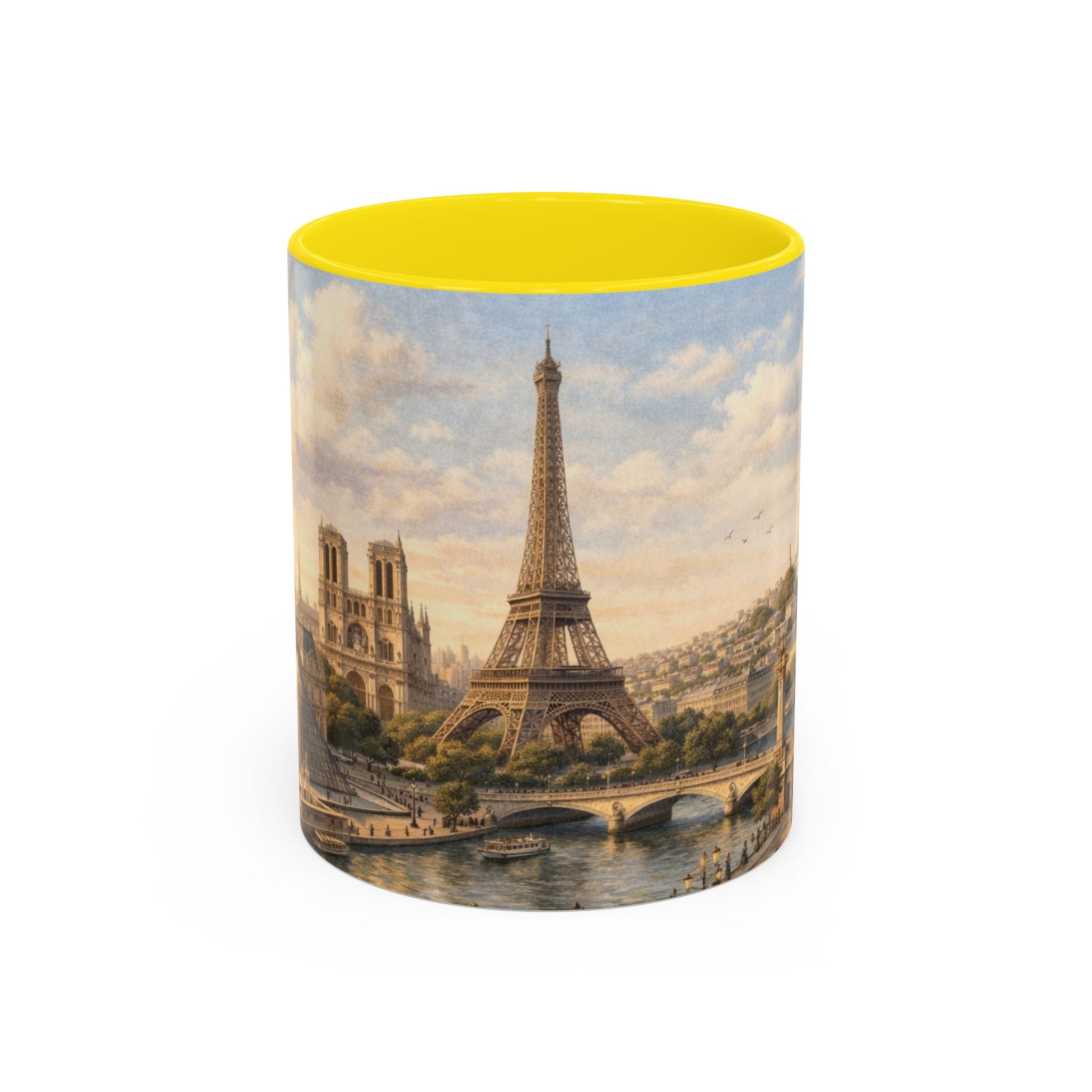 Paris Vintage Skyline Coffee Mug Eiffel Tower and Sacré‑Cœur
