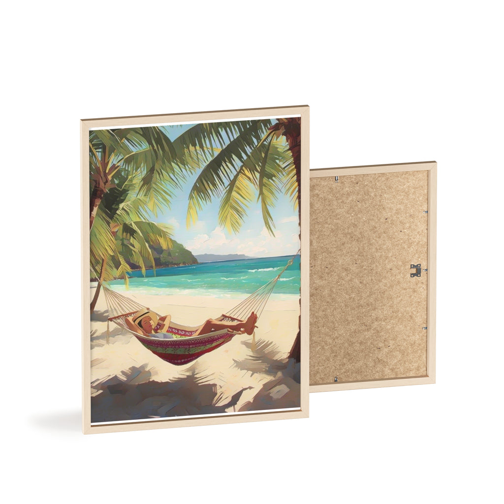 Tropical Beach Hammock Framed Poster