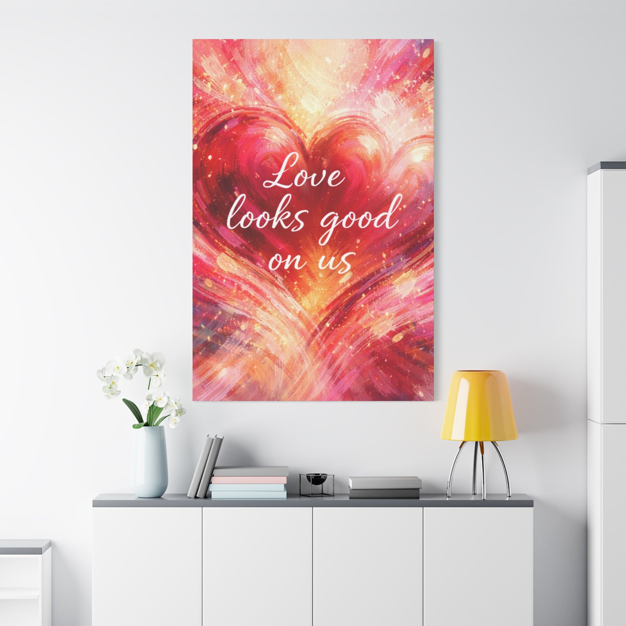 Love Looks Good On Us Matte Canvas Wall Art