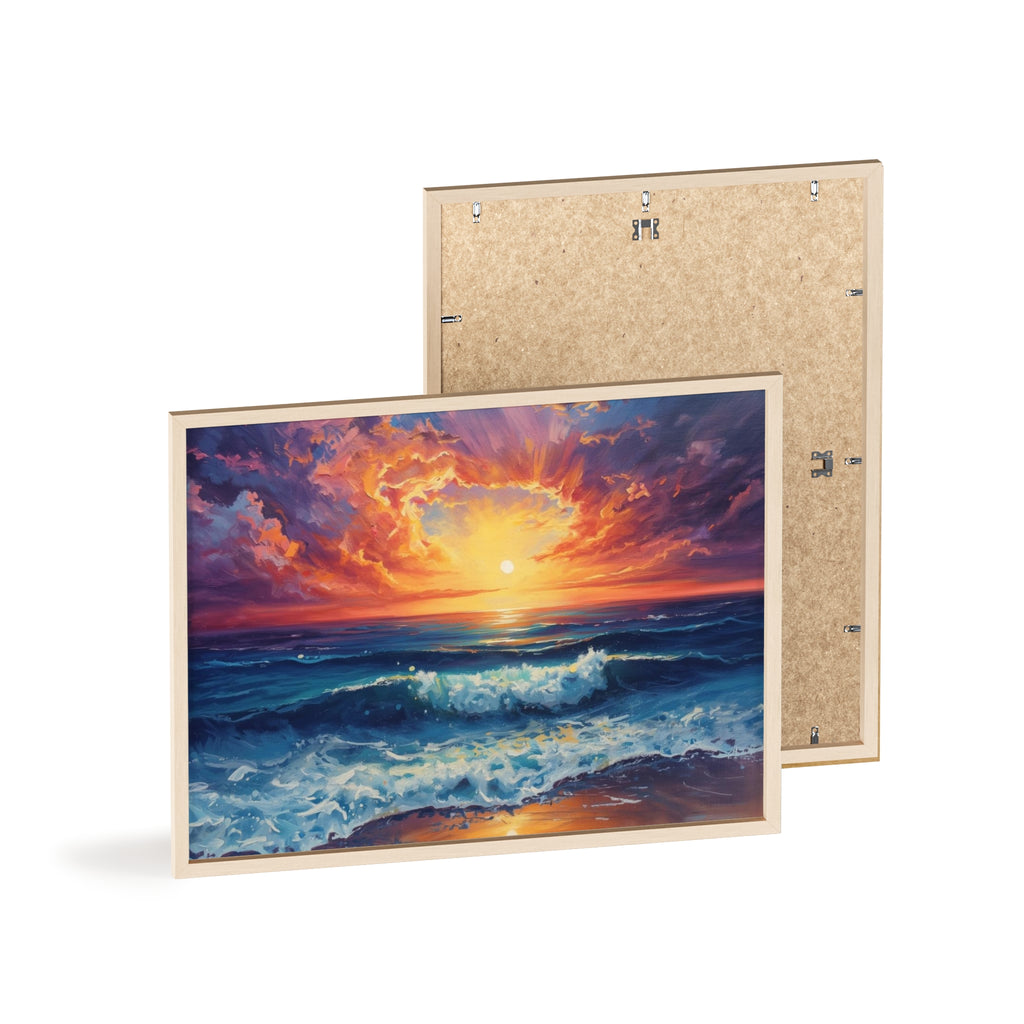 Sunset Ocean Vibrant Seascape Framed Poster