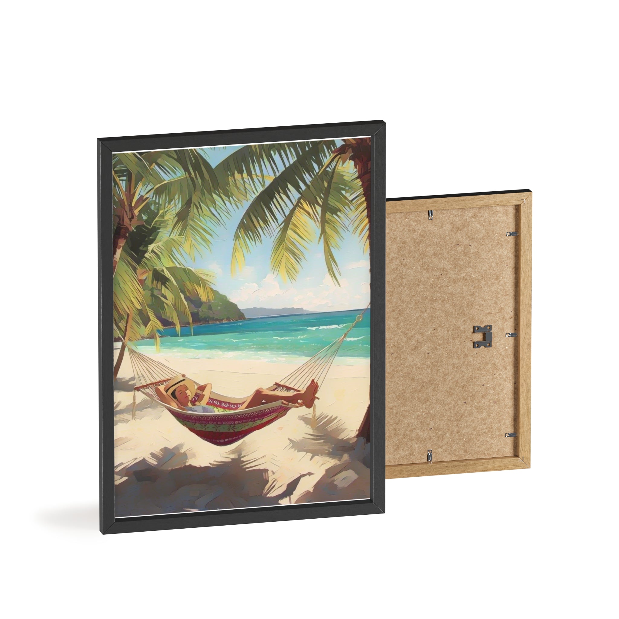 Tropical Beach Hammock Framed Poster