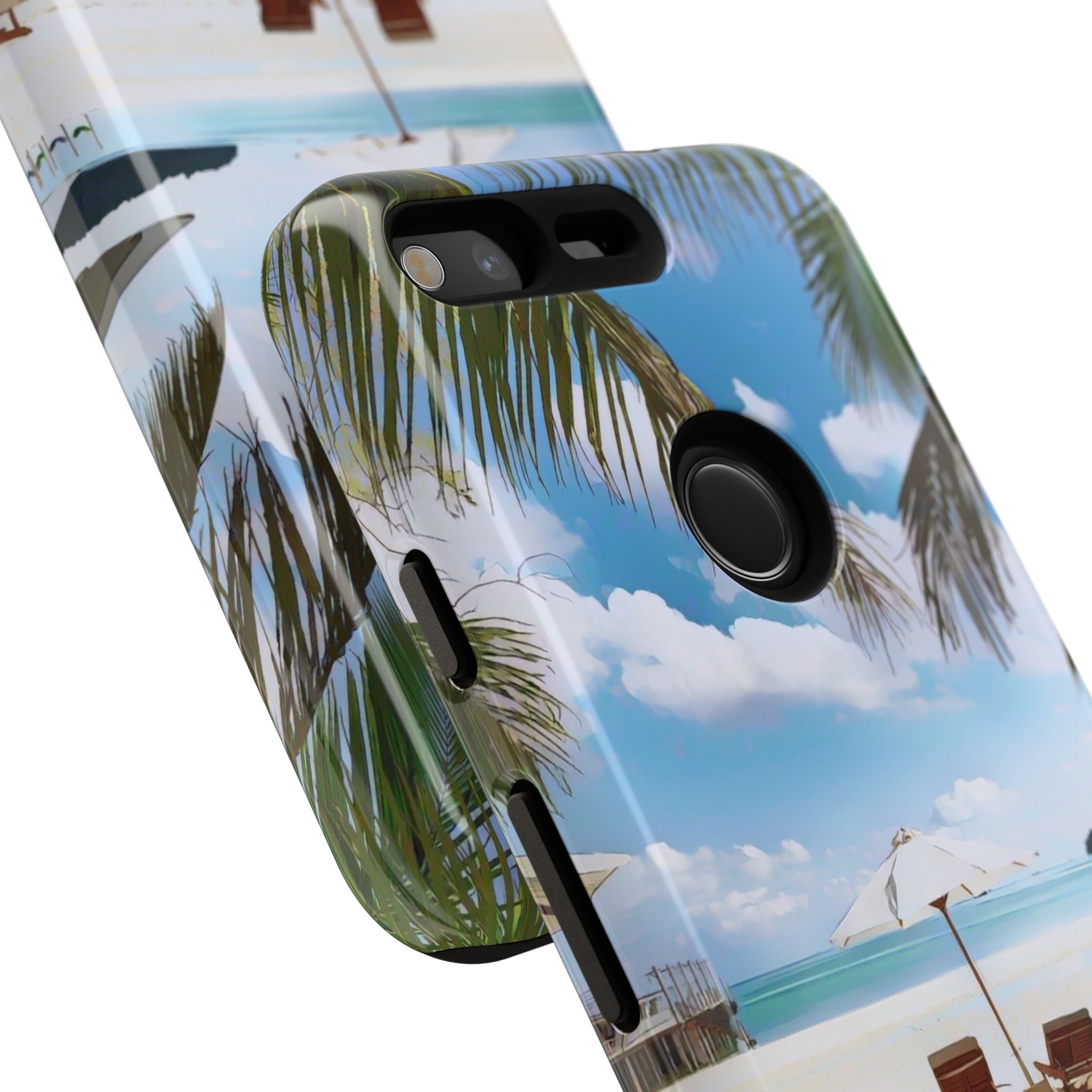 Beach Paradise Tropical Palm Beach Scene Tough Phone Case