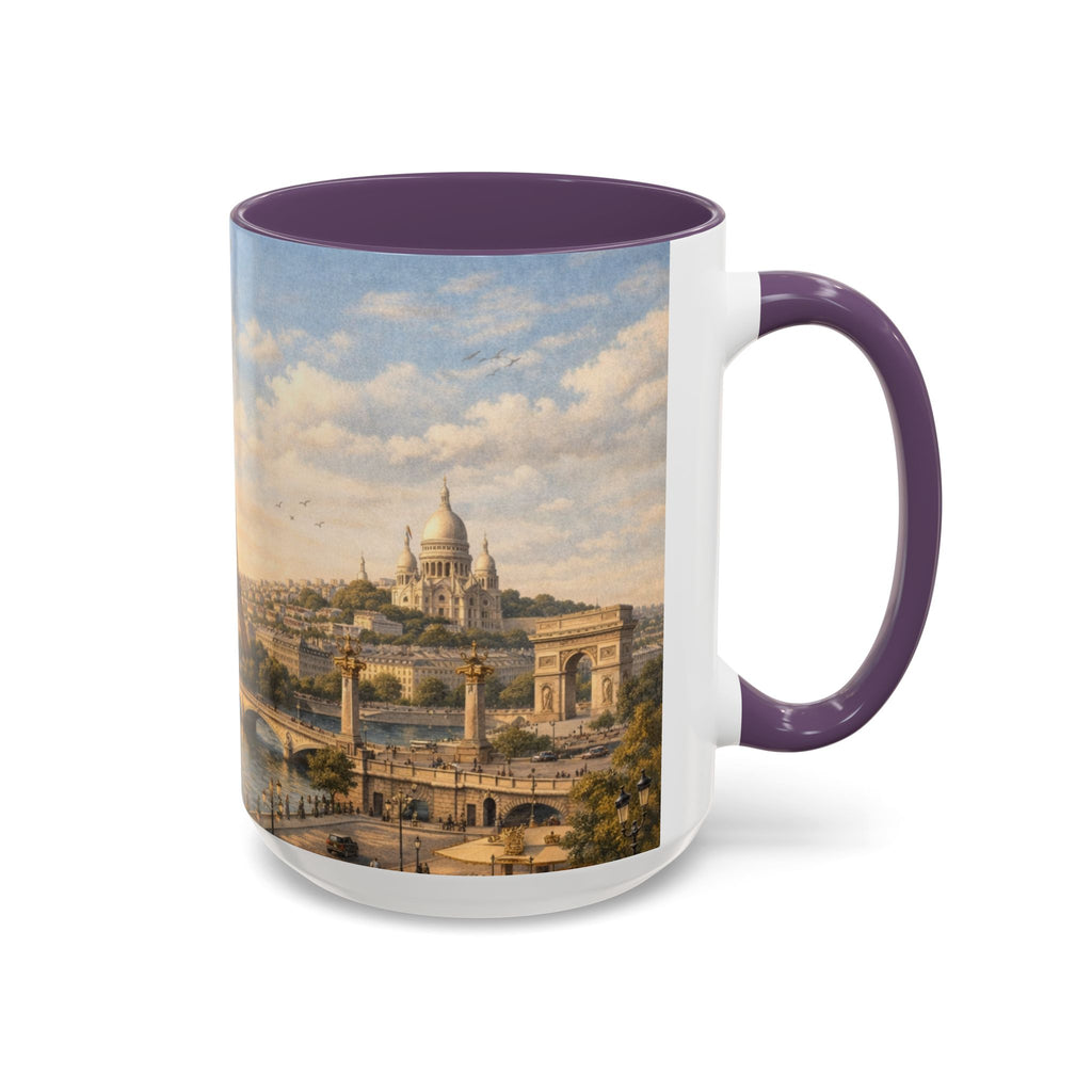Paris Vintage Skyline Coffee Mug Eiffel Tower and Sacré‑Cœur