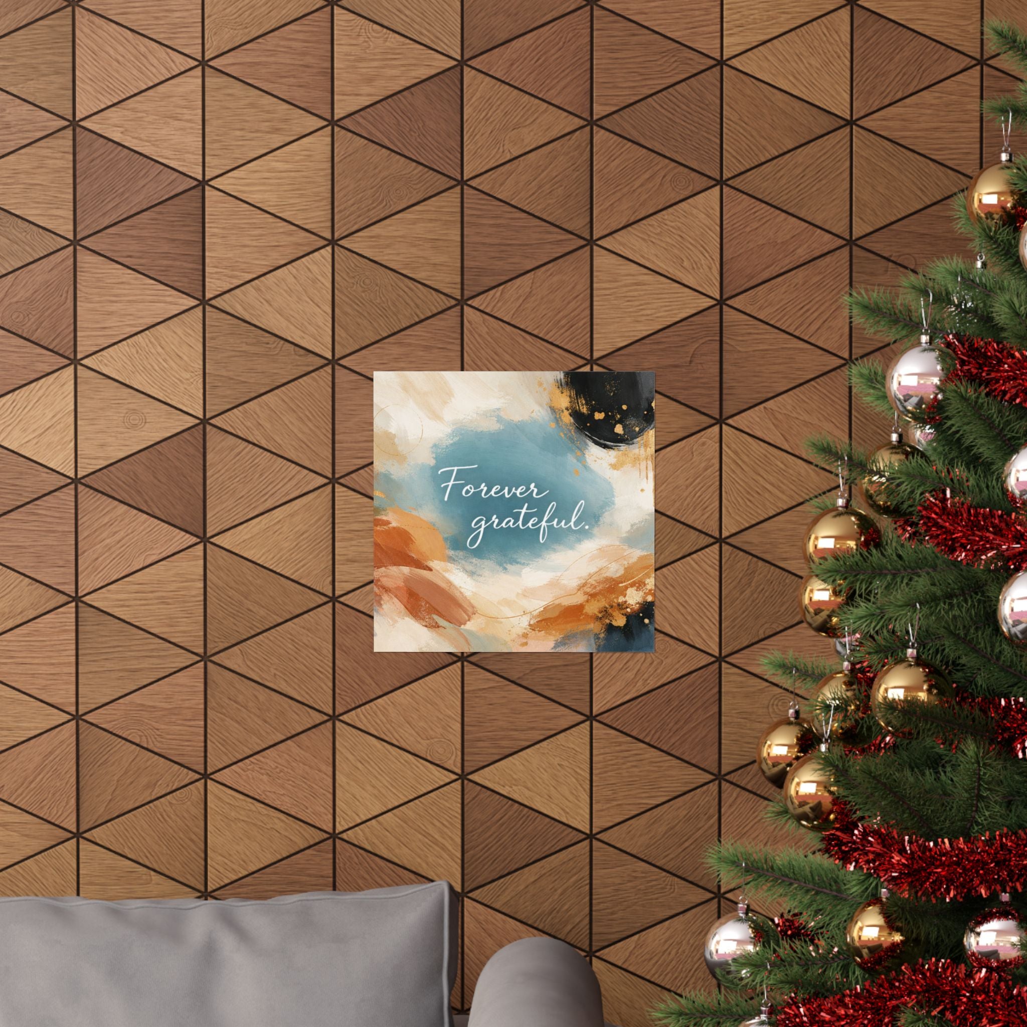 Forever Grateful Matte Poster Abstract Watercolor Wall Art