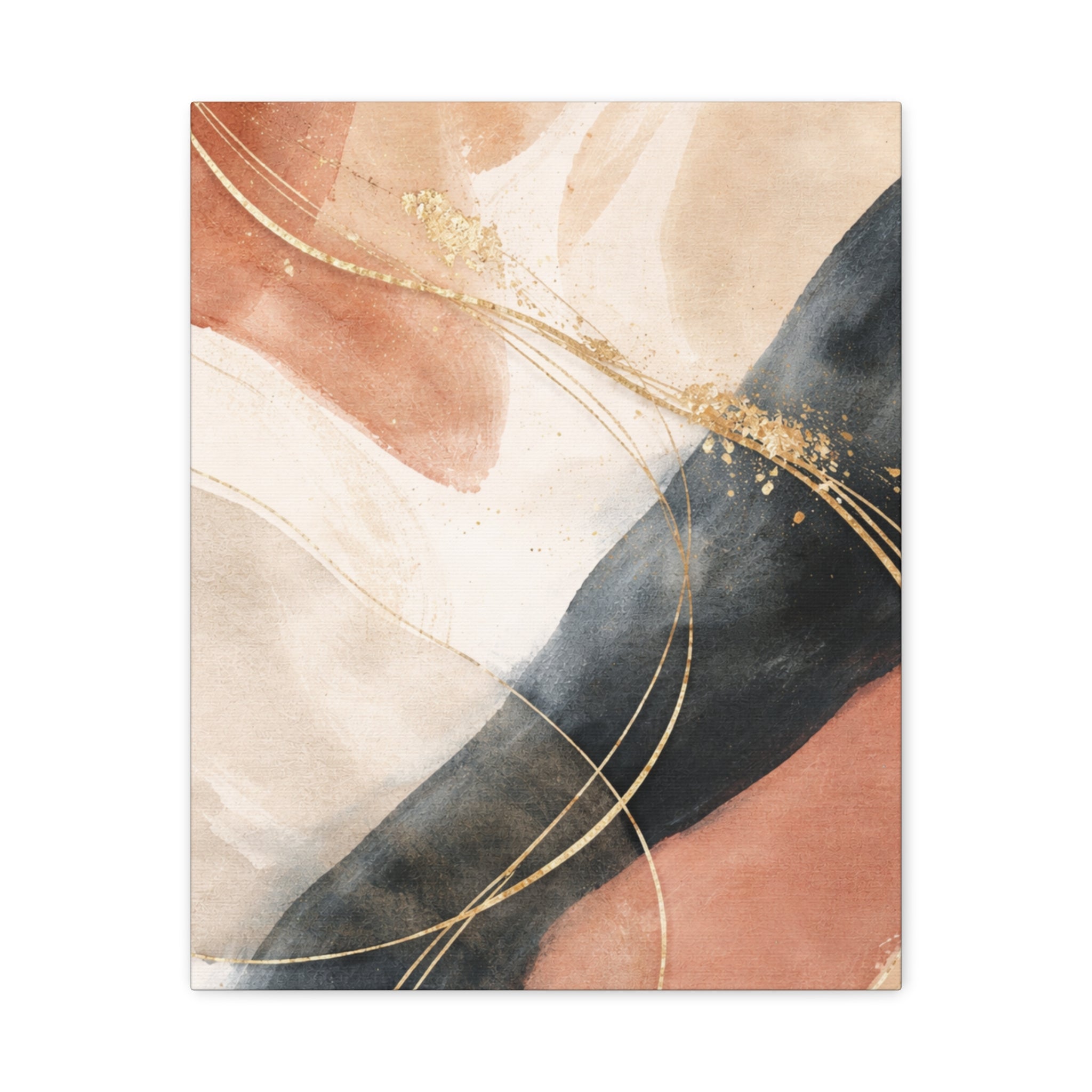 Abstract Blush & Gold Matte Canvas Print