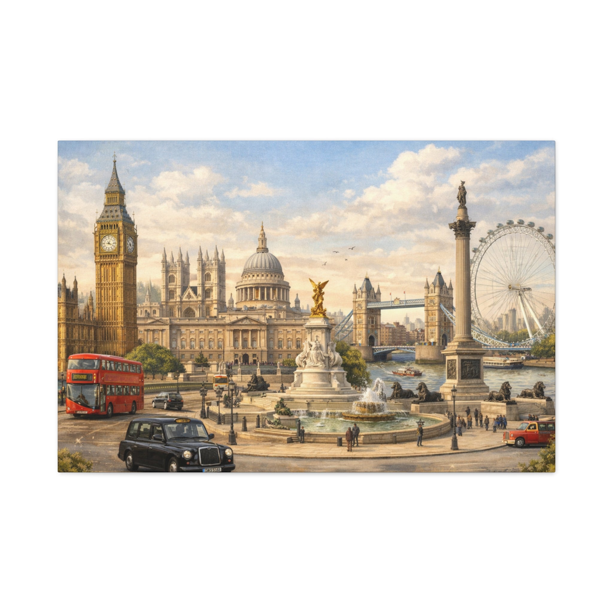 London Cityscape Matte Canvas Print Wall Art
