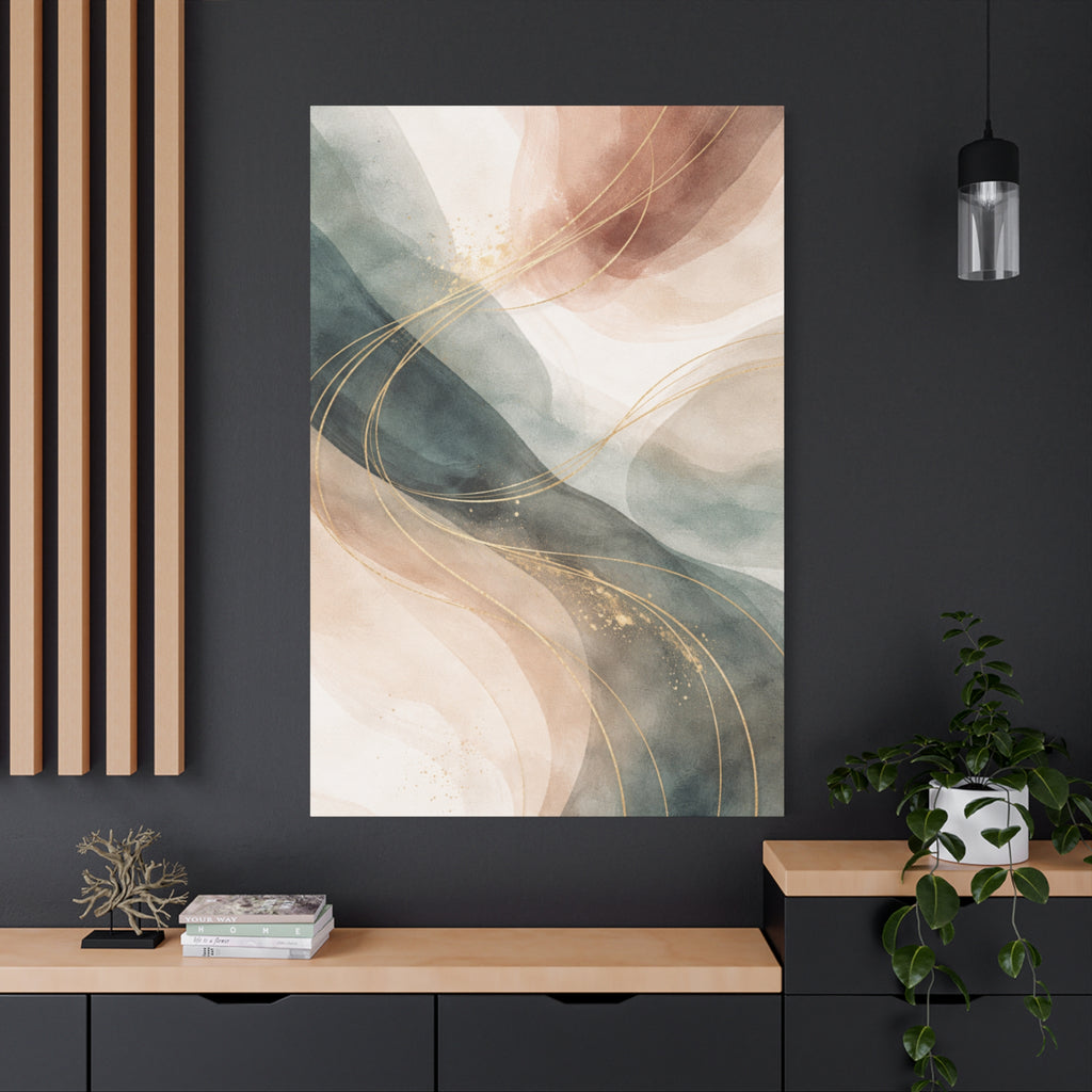 Abstract Coastal Waves Matte Canvas — Stretched Wall Art