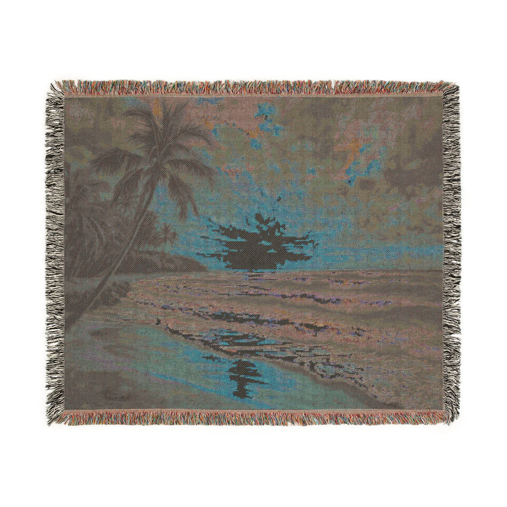 Beach Sunset Woven Blanket