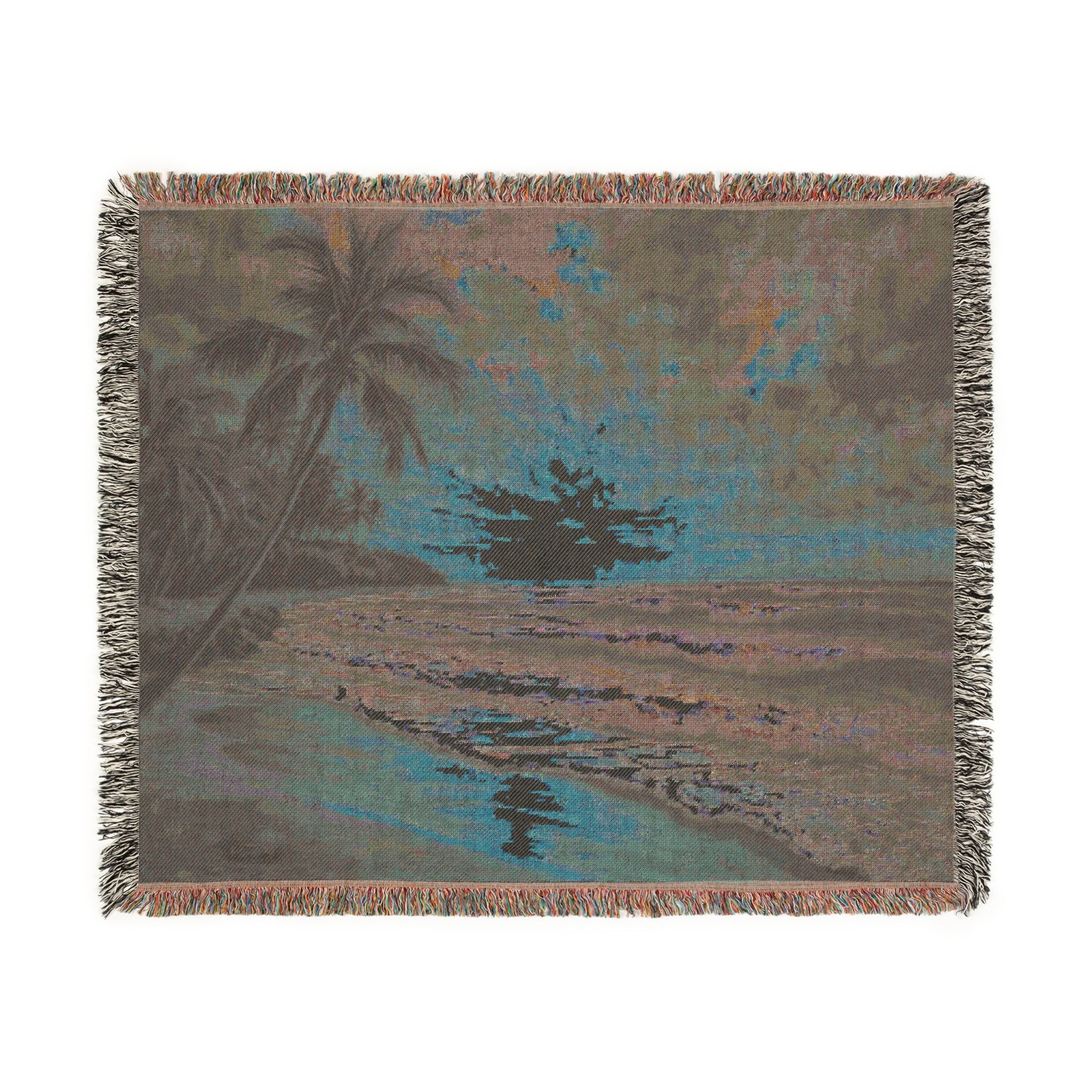Beach Sunset Woven Blanket