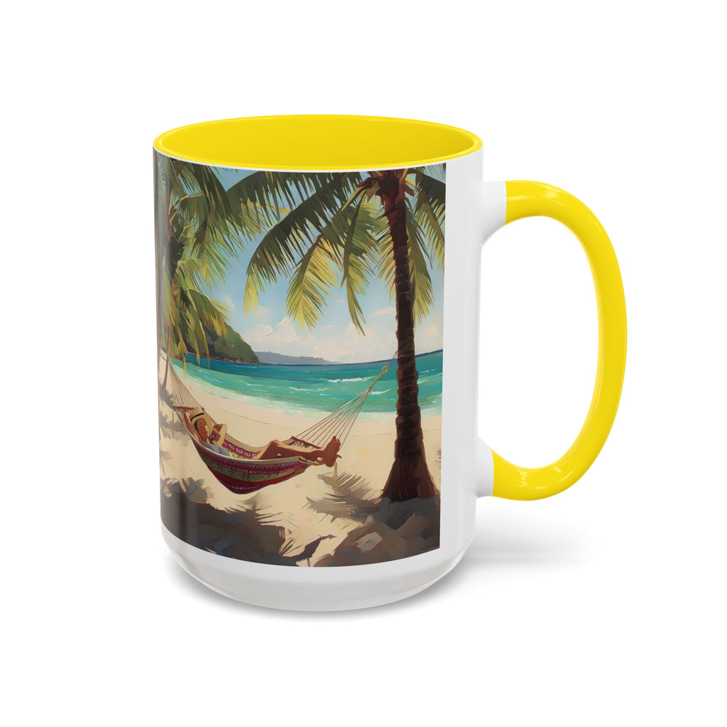 Tropical Beach Palm Trees & Hammock Coffee Mug