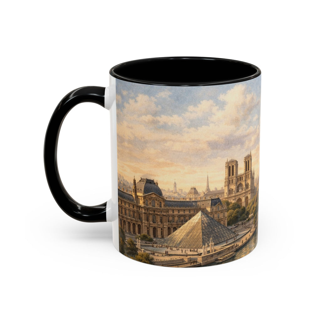Paris Vintage Skyline Coffee Mug Eiffel Tower and Sacré‑Cœur