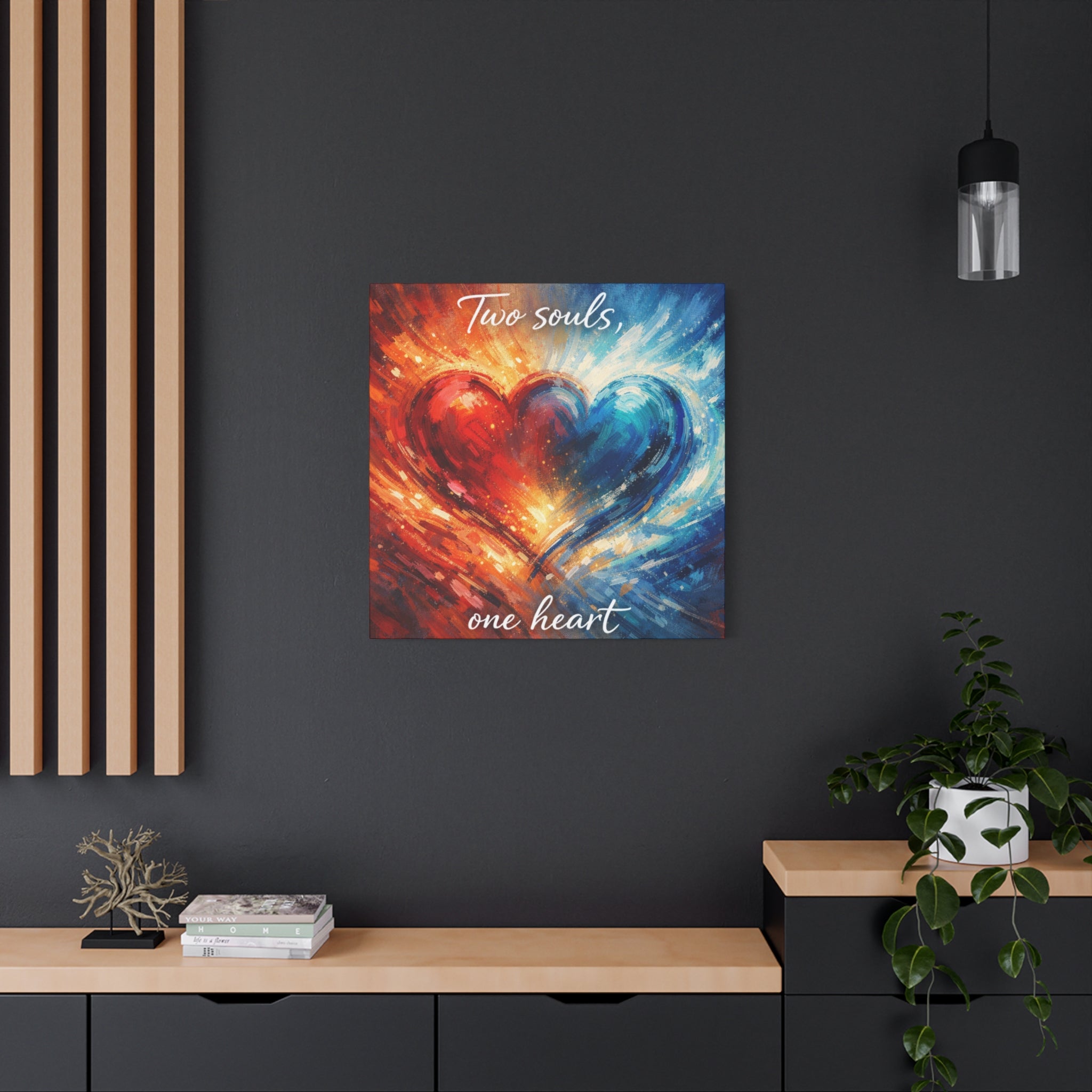 Two Souls One Heart Abstract Heart Canvas