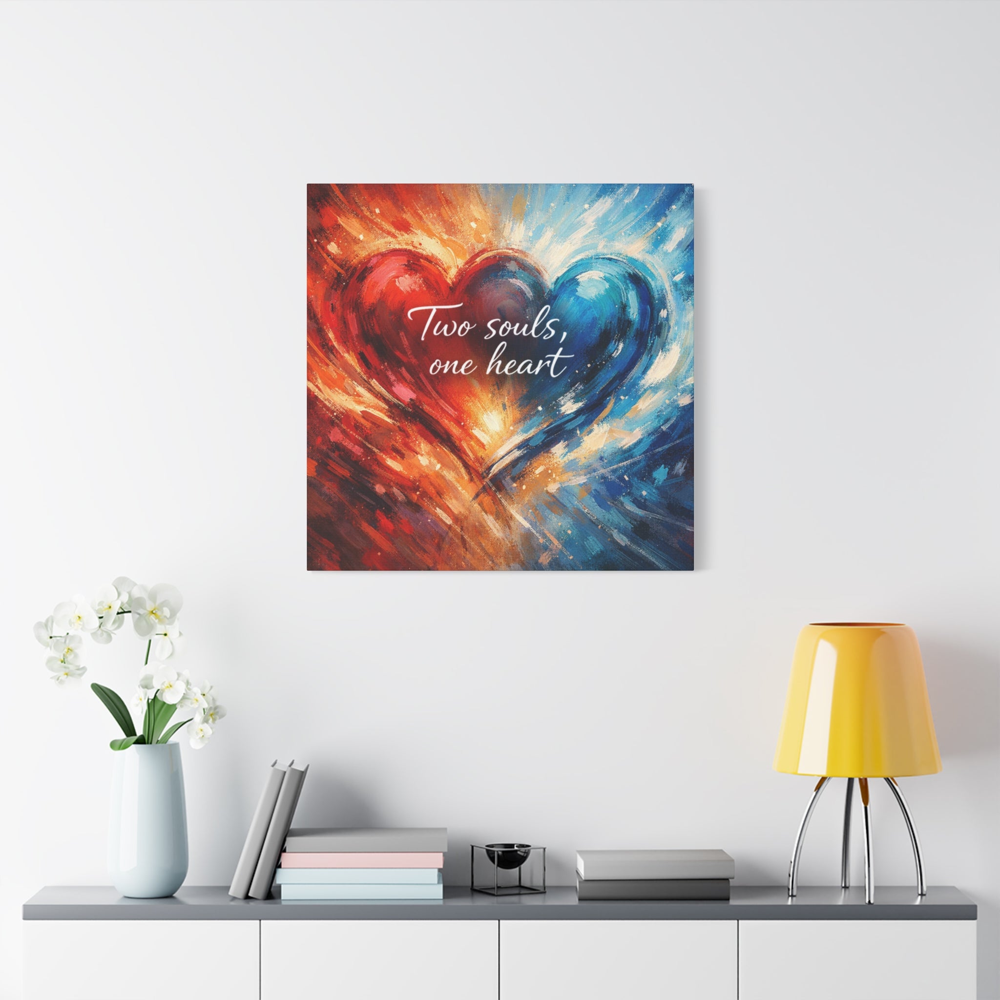 Two Souls One Heart Intertwined Heart Matte Canvas