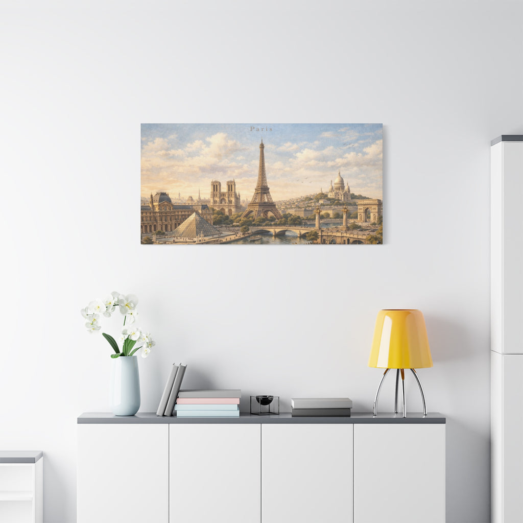 Paris Skyline Matte Canvas Wall Art
