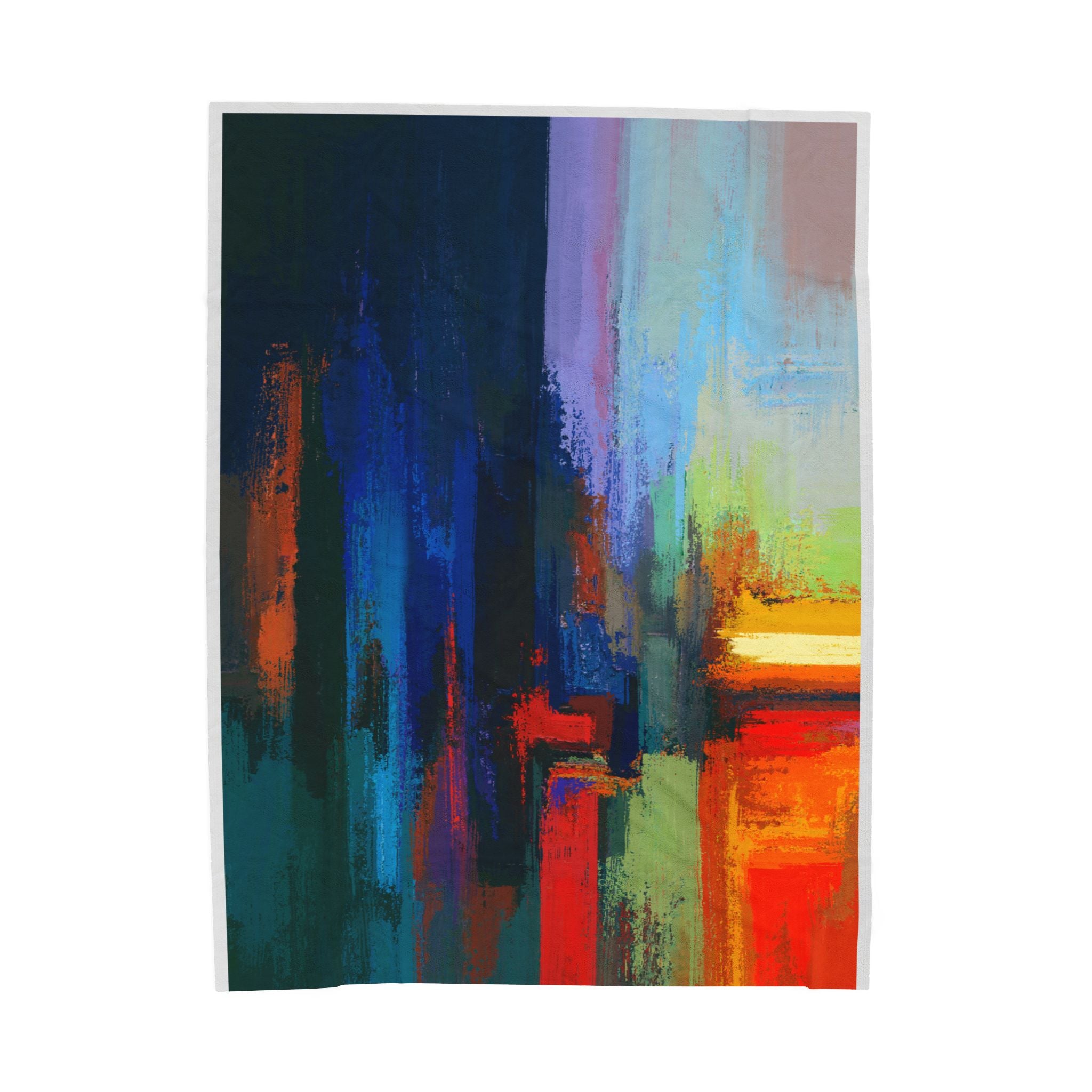 Multicolored Abstract Art Velveteen Plush Blanket