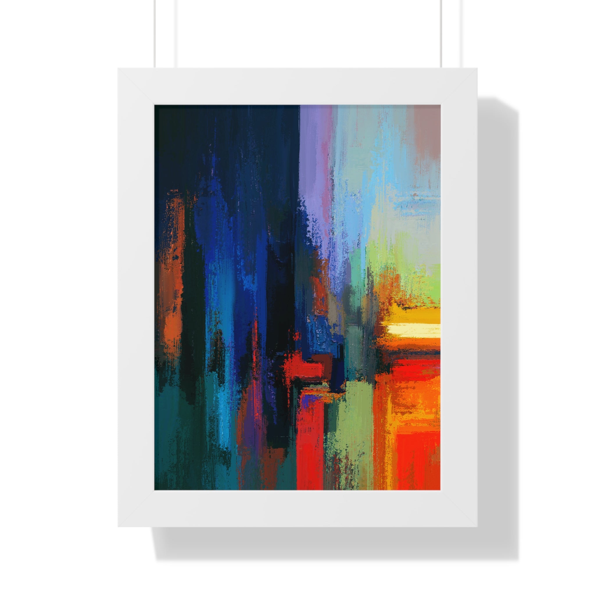 Abstract Colorful Cityscape Framed Vertical Poster