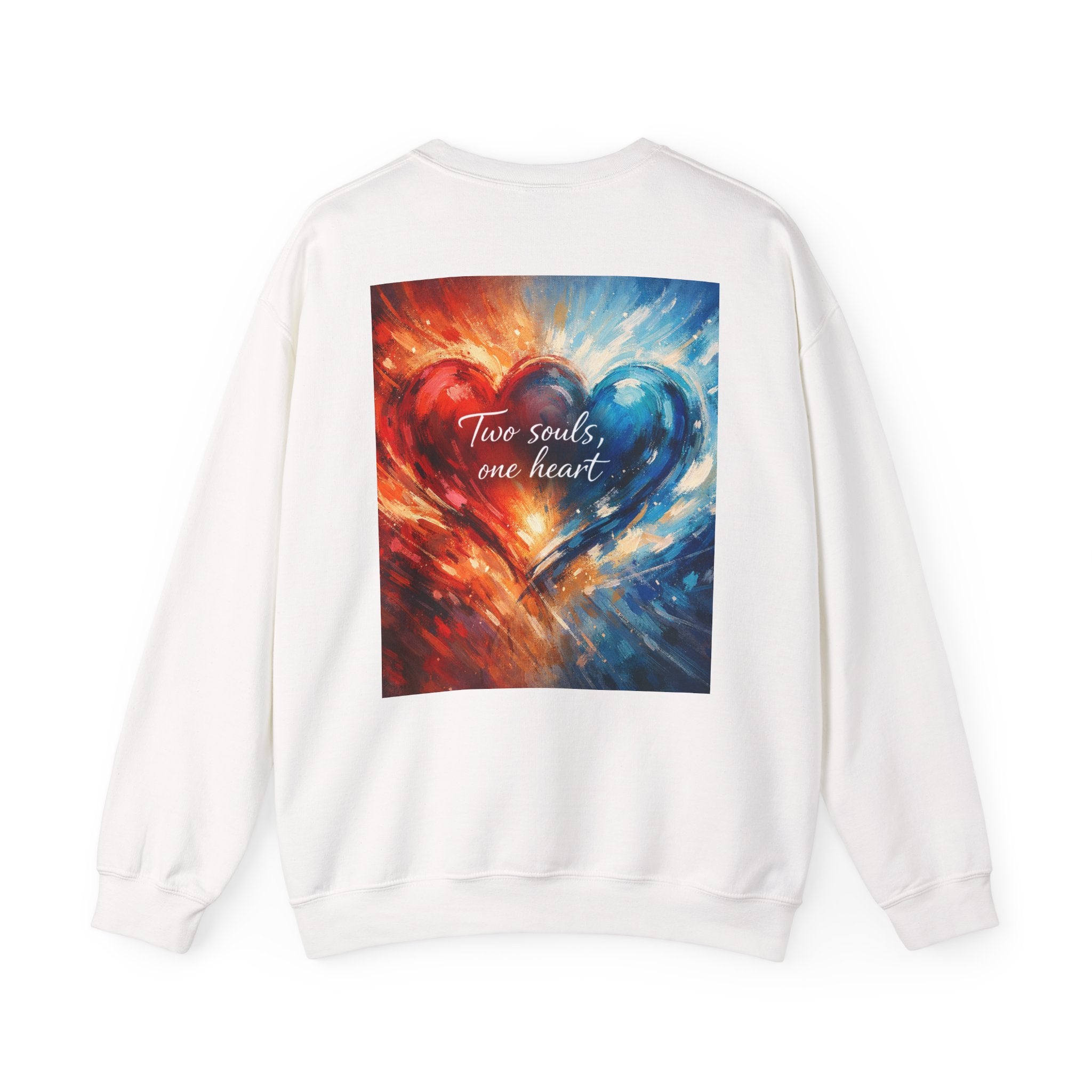 Two Souls One Heart Abstract Back Print Crewneck Sweatshirt