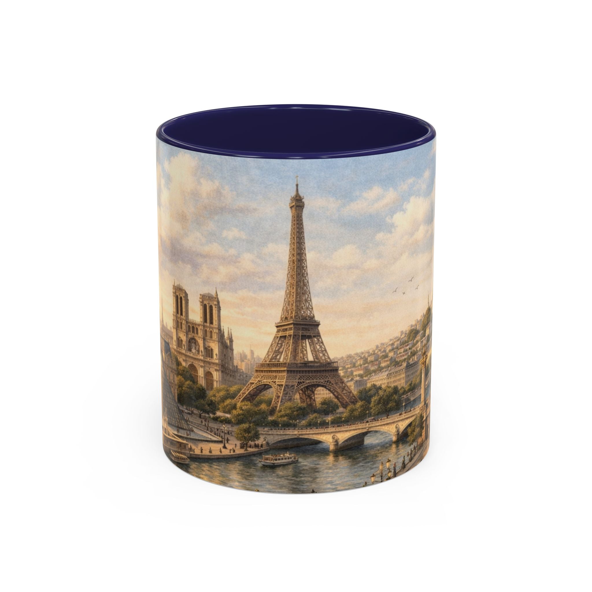 Paris Vintage Skyline Coffee Mug Eiffel Tower and Sacré‑Cœur