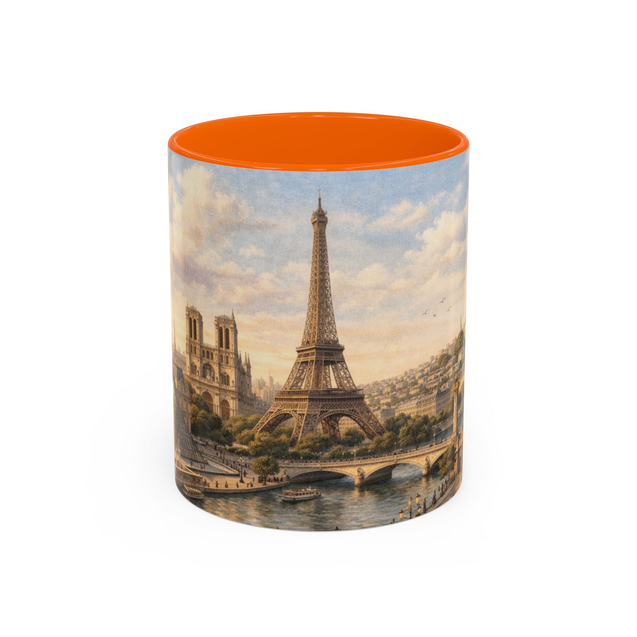 Paris Vintage Skyline Coffee Mug Eiffel Tower and Sacré‑Cœur