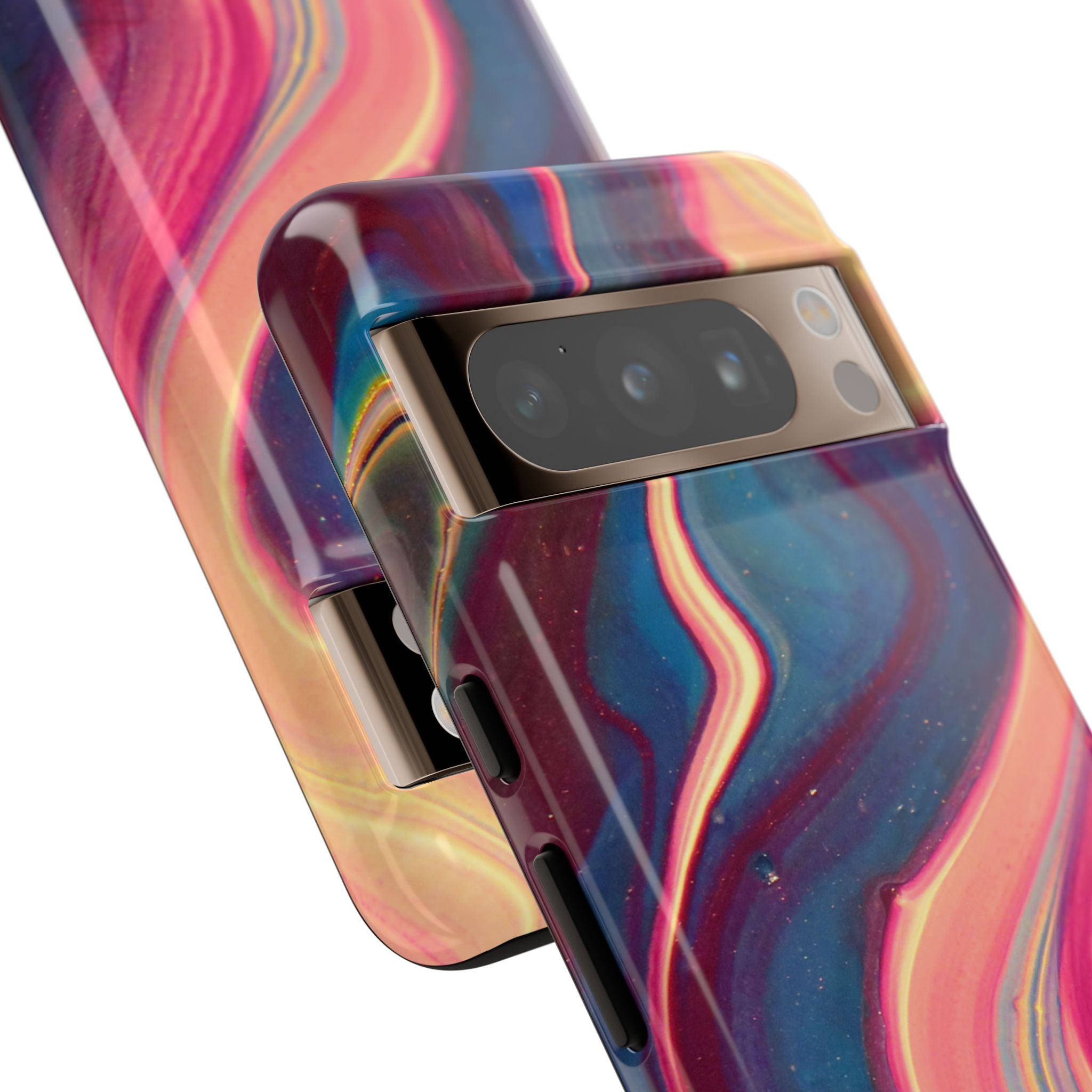 Colorful Wavy Marble Swirl Protective Phone Case