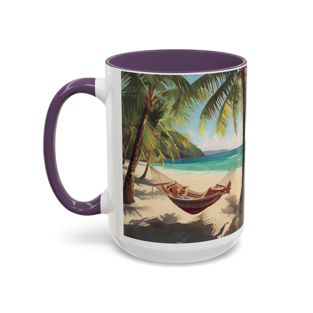 Tropical Beach Palm Trees & Hammock Coffee Mug