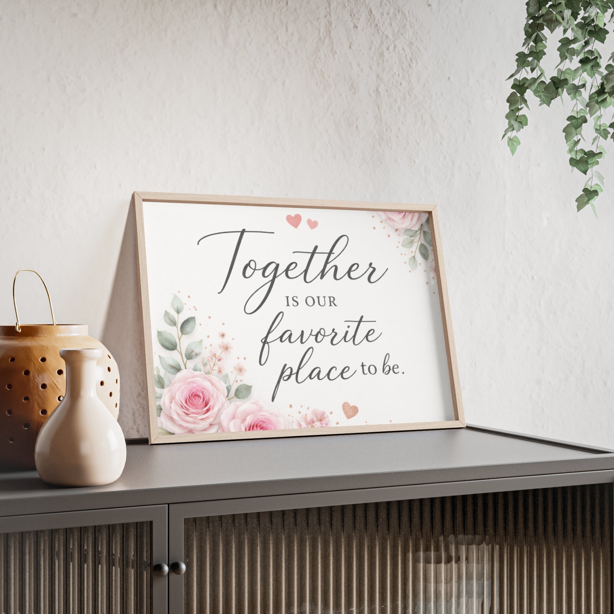 Together Is Our Favorite Place To Be Framed Floral Wall Art