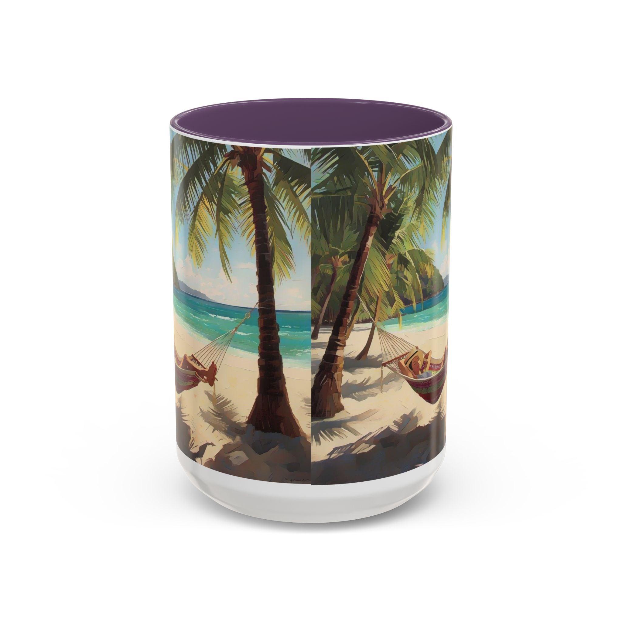 Tropical Beach Palm Trees & Hammock Coffee Mug