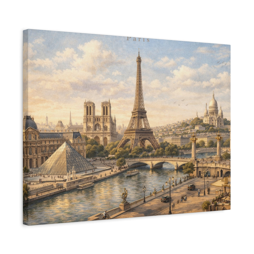 Paris Skyline Matte Canvas Wall Art