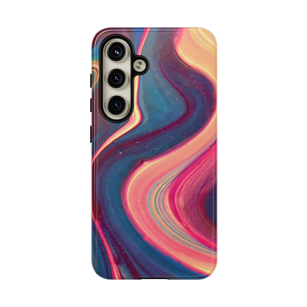 Colorful Wavy Marble Swirl Protective Phone Case