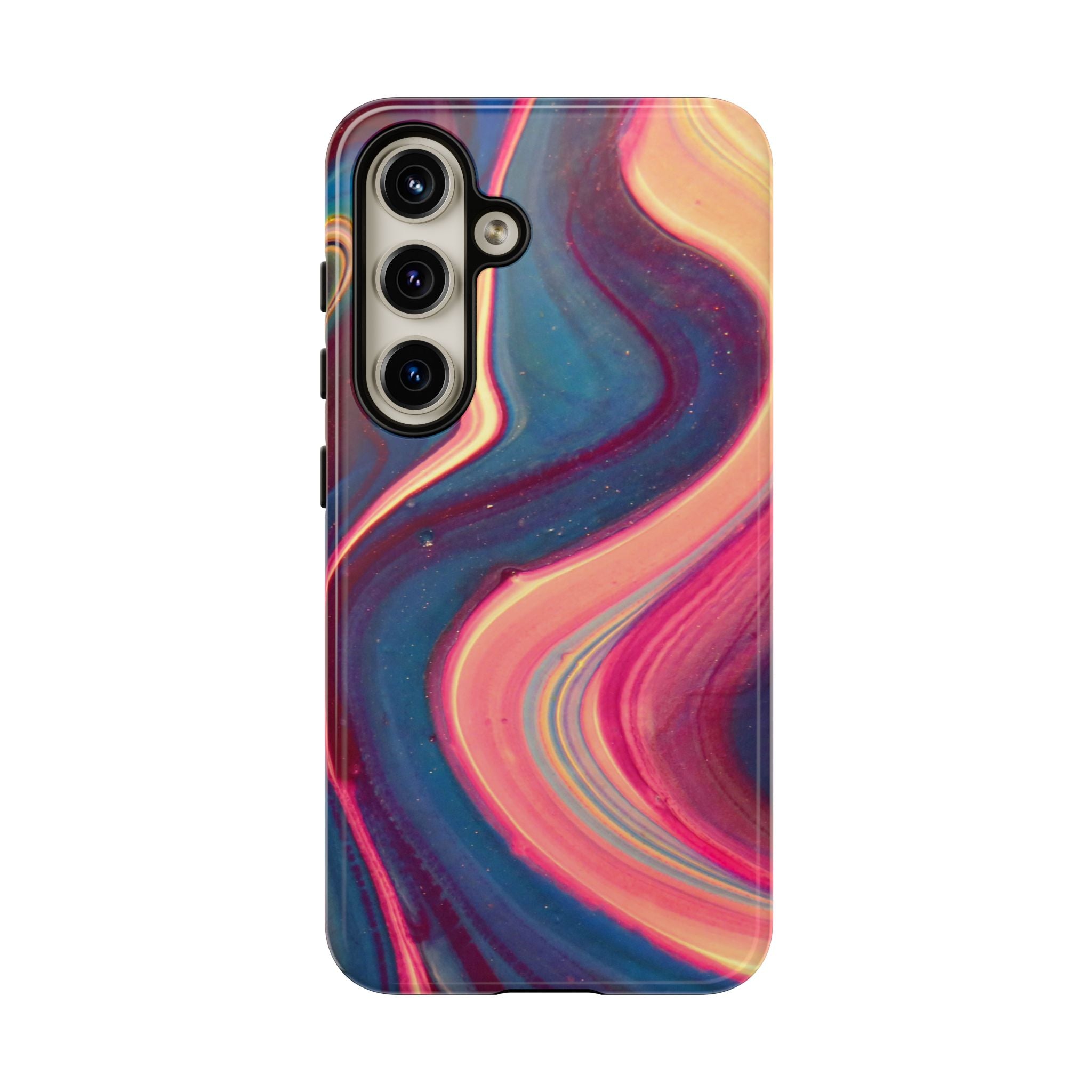 Colorful Wavy Marble Swirl Protective Phone Case