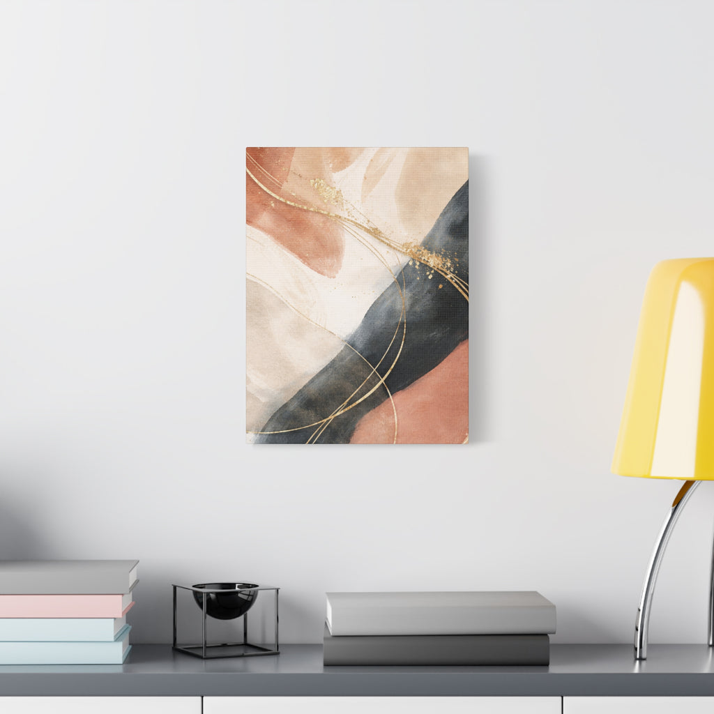 Abstract Blush & Gold Matte Canvas Print