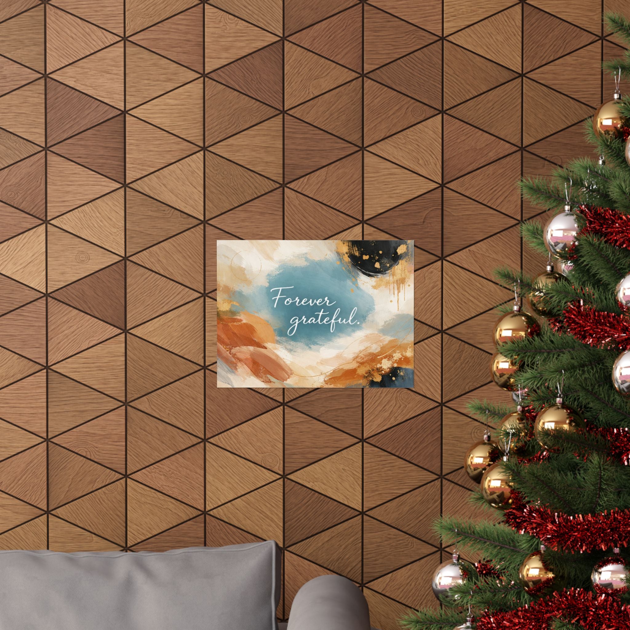 Forever Grateful Matte Poster Abstract Watercolor Wall Art