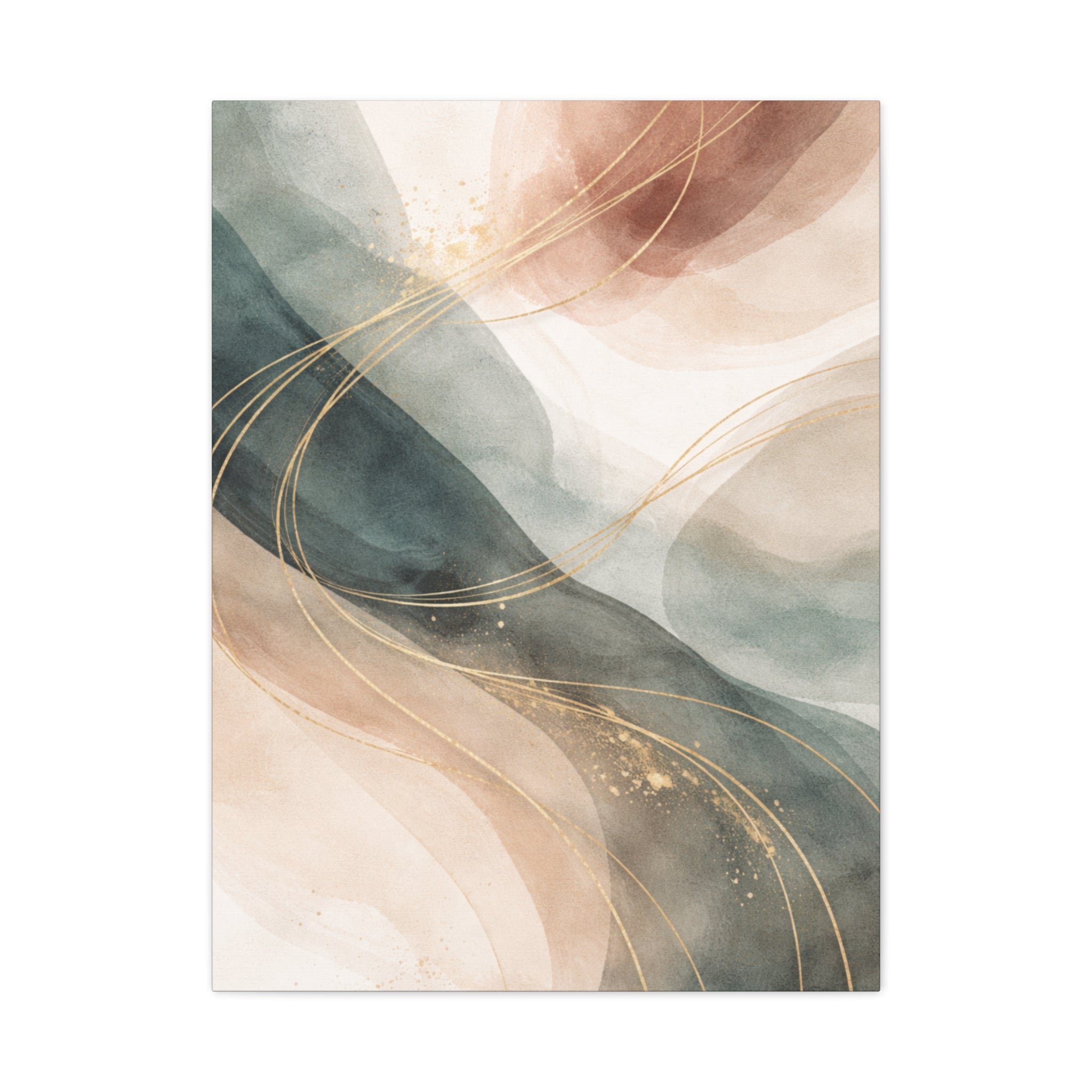 Abstract Coastal Waves Matte Canvas — Stretched Wall Art