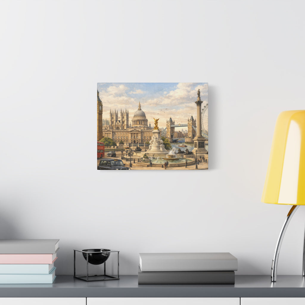 London Cityscape Matte Canvas Print Wall Art