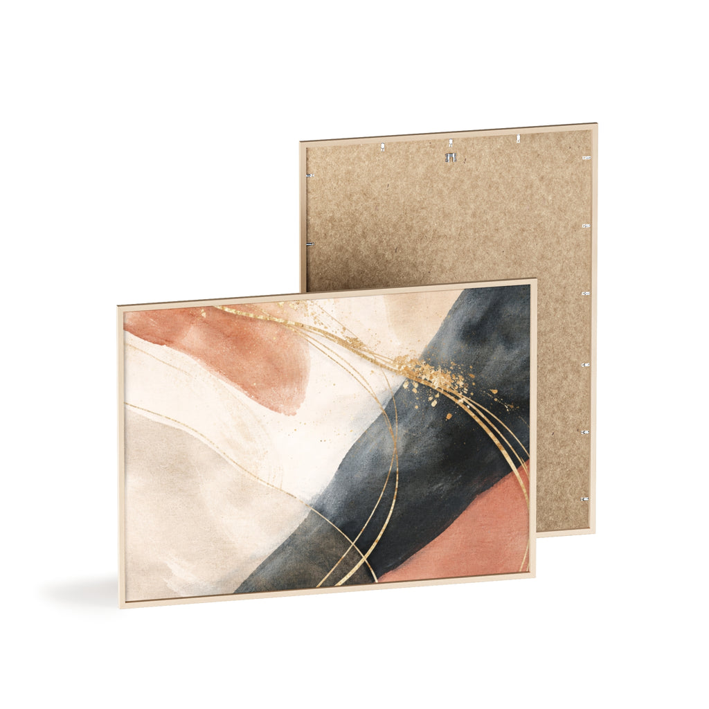 Abstract Gold Arc Framed Poster Modern Watercolor Wall Art