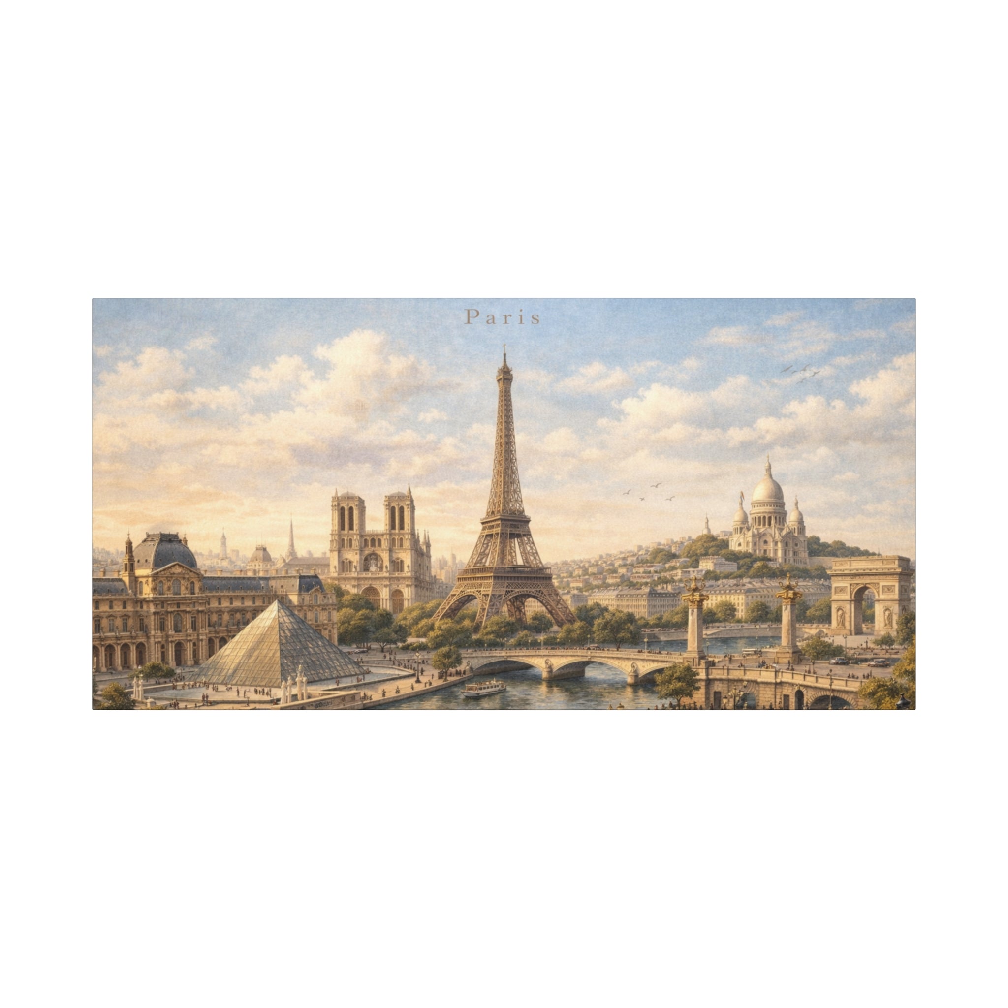 Paris Skyline Matte Canvas Wall Art