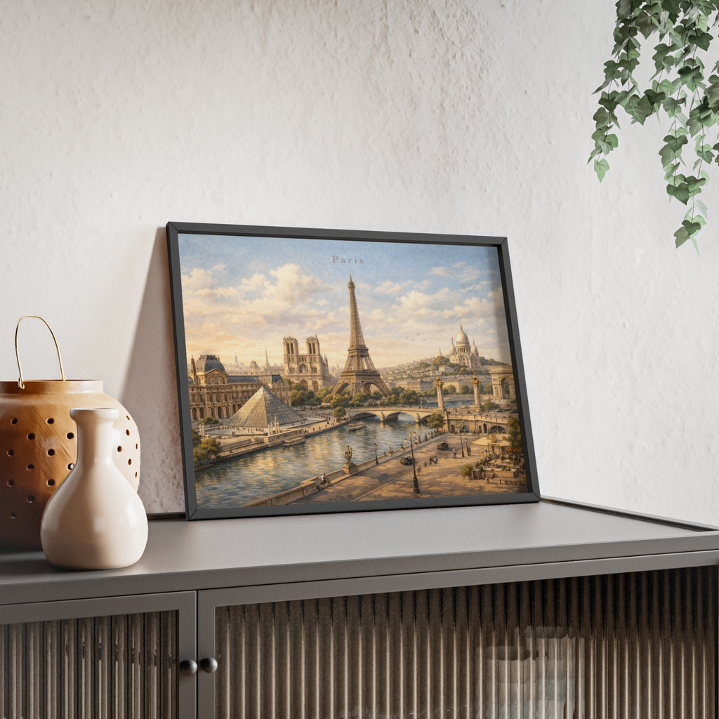 Paris Eiffel Tower Wood Framed Poster