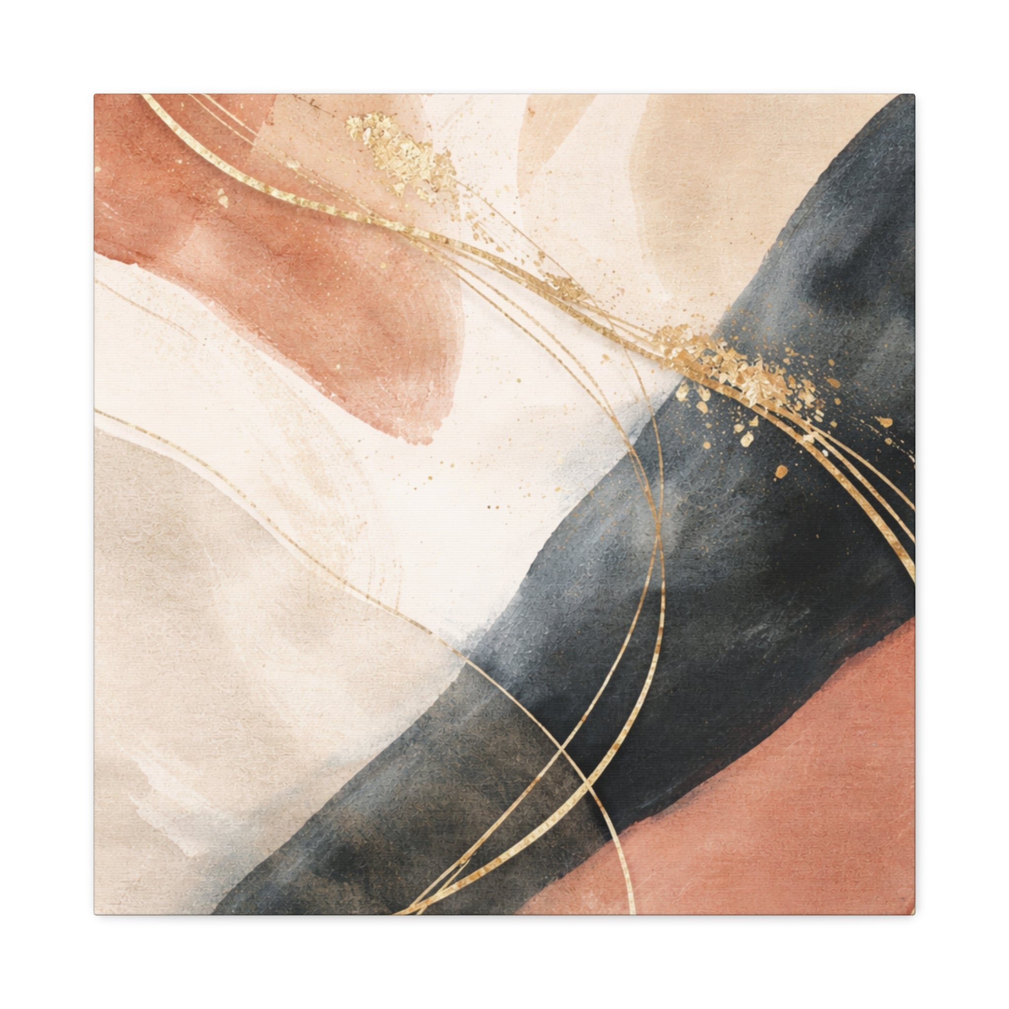 Abstract Blush & Gold Matte Canvas Print
