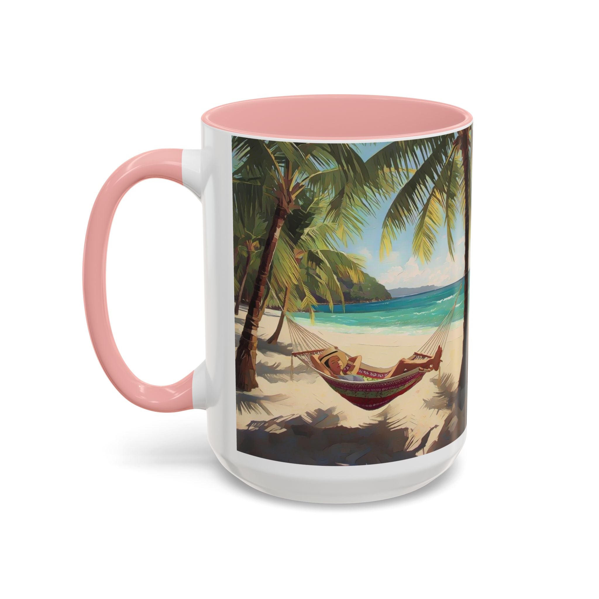 Tropical Beach Palm Trees & Hammock Coffee Mug