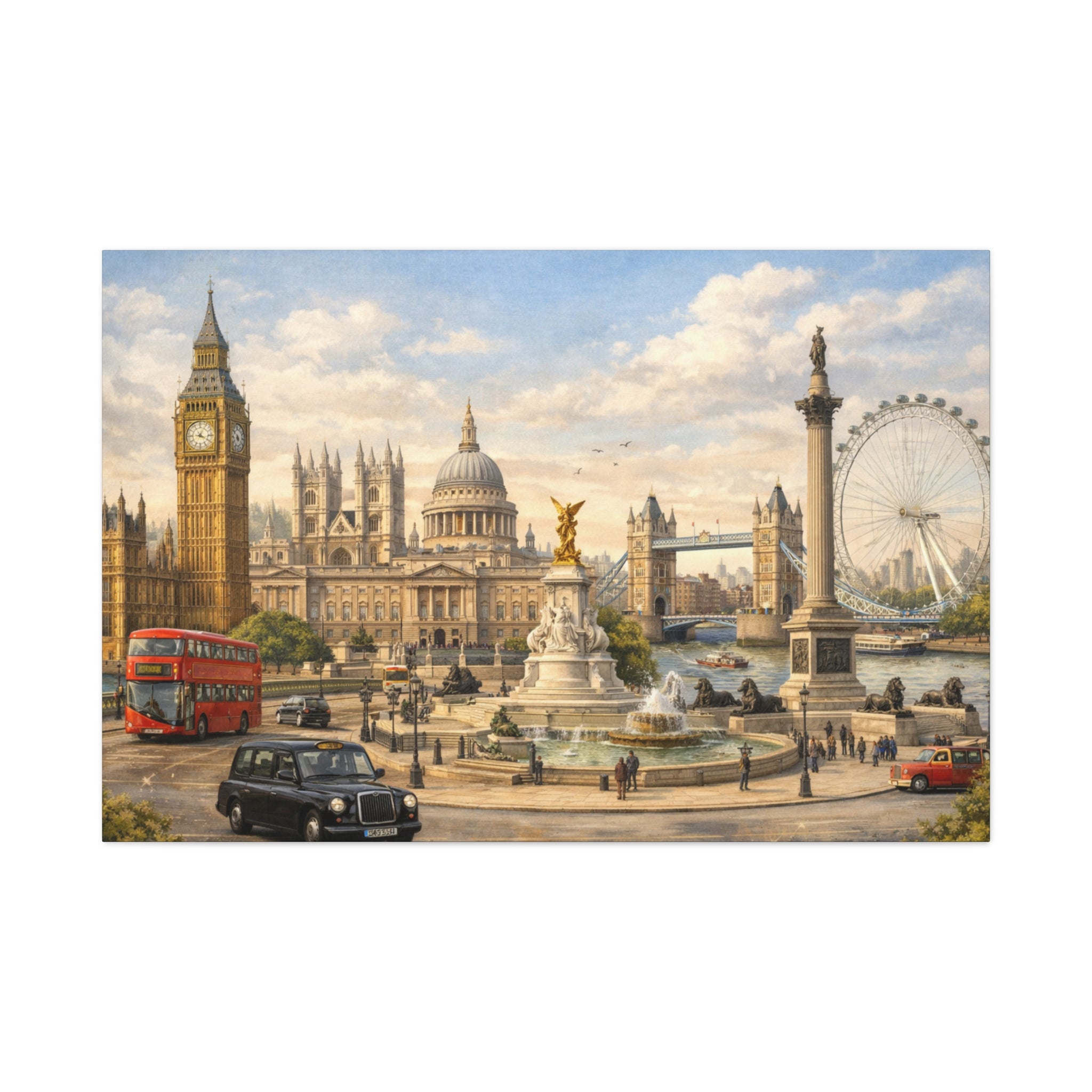 London Cityscape Matte Canvas Print Wall Art
