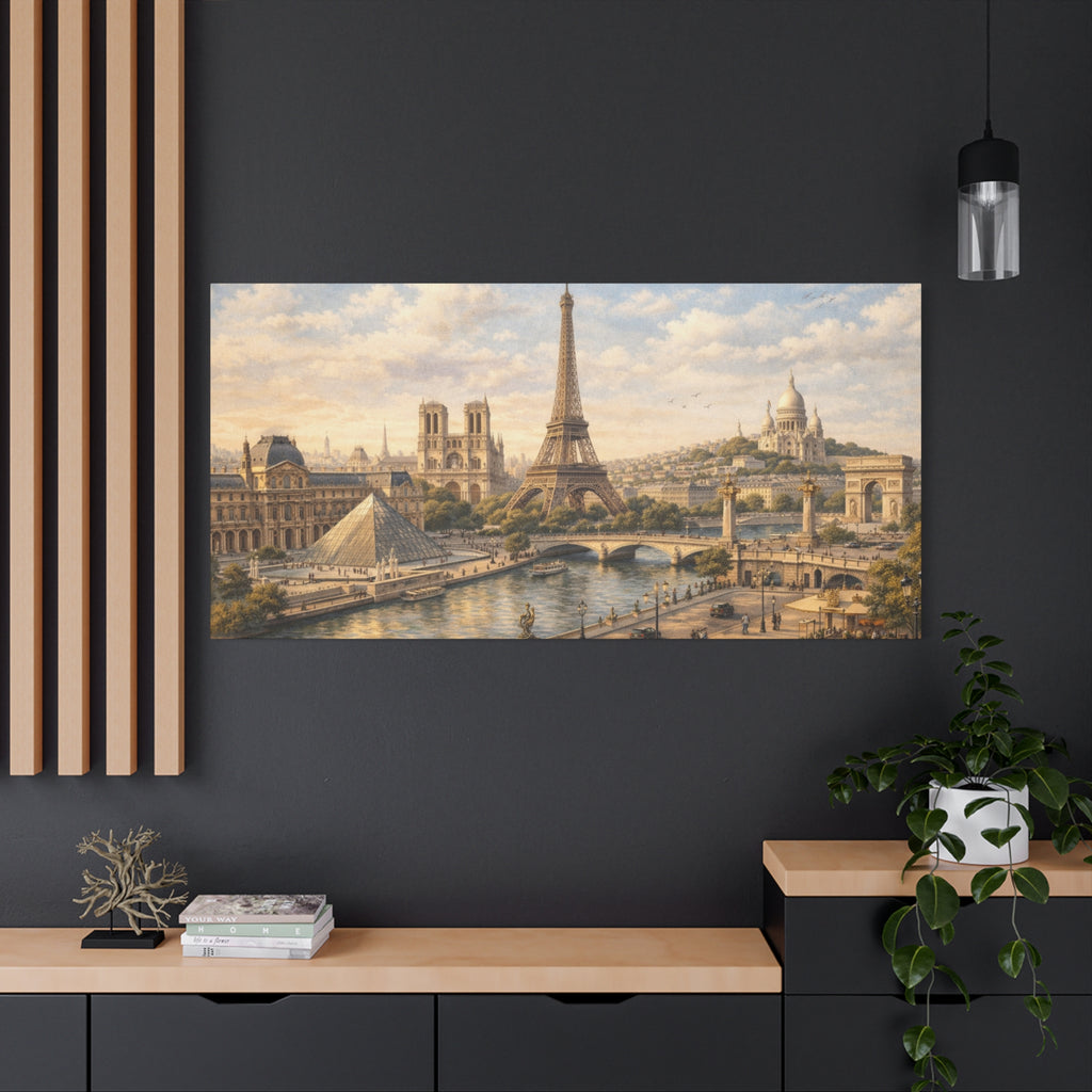 Paris Skyline Matte Canvas Wall Art