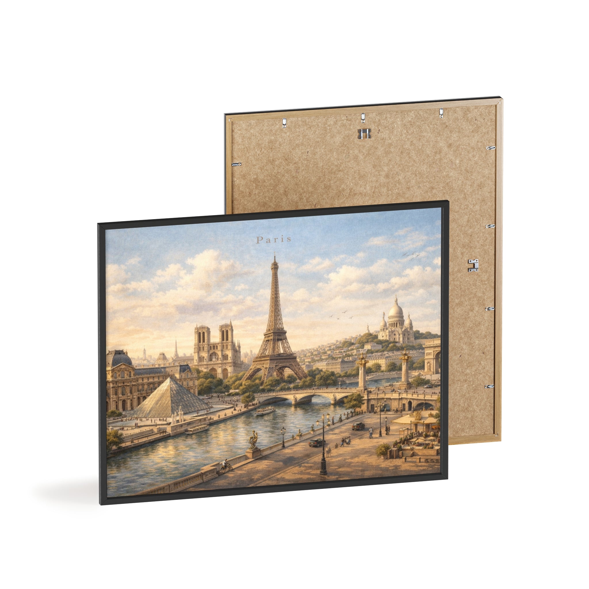 Paris Eiffel Tower Wood Framed Poster